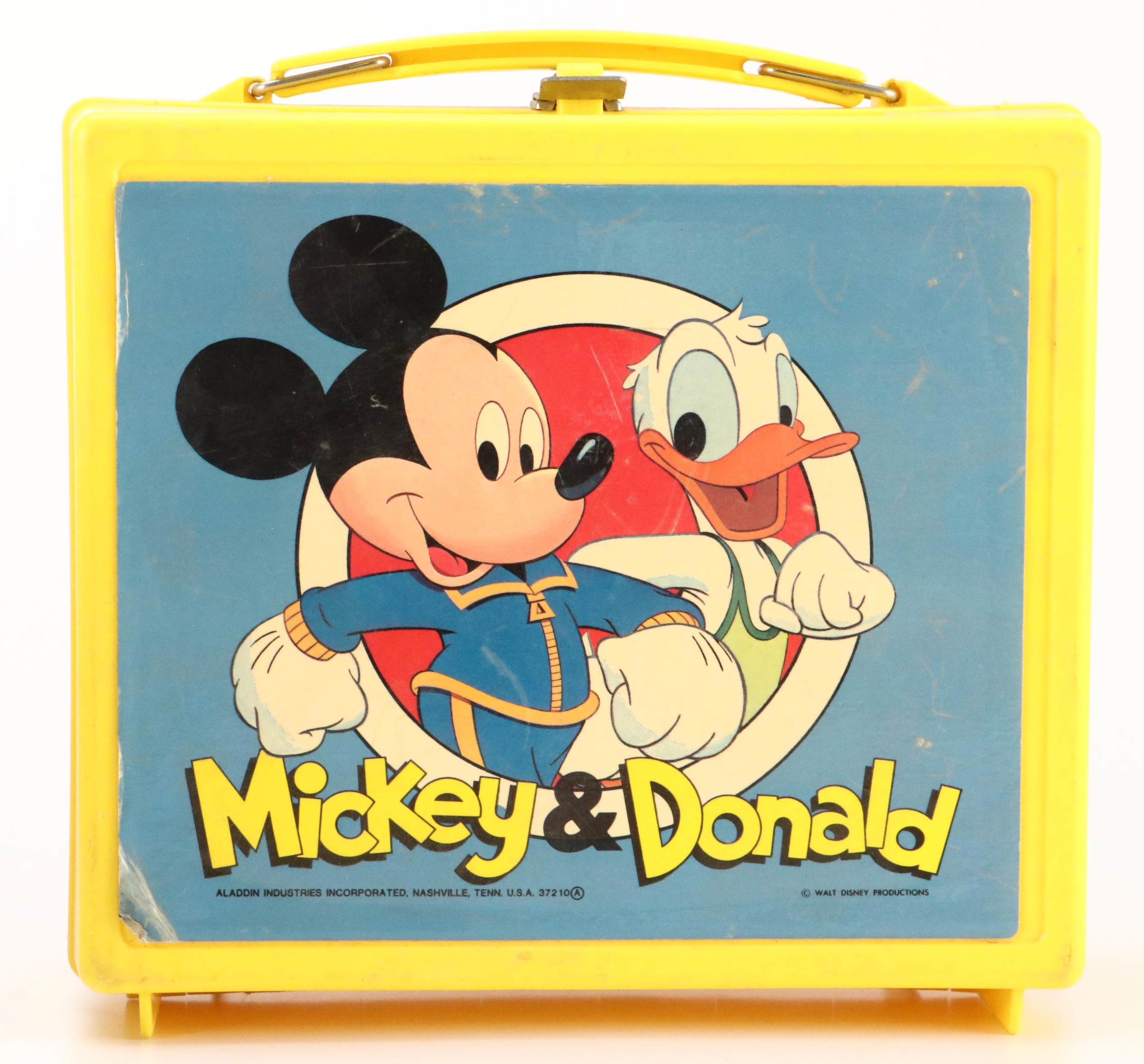 Walt Disney "Mickey and Donald" Lunch Box Set with Other Vintage Lunch Boxes