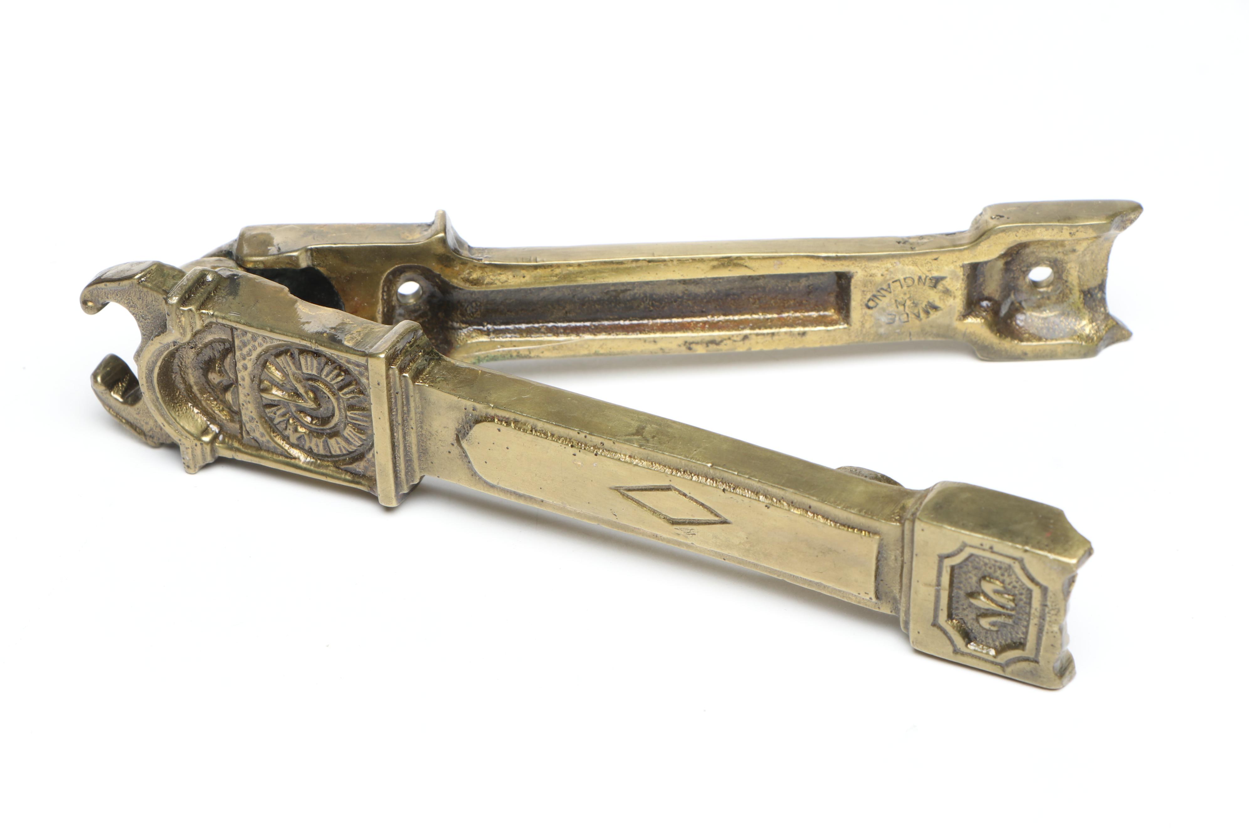 Victorian Style English Brass Doorknockers with Equestrian Bookends