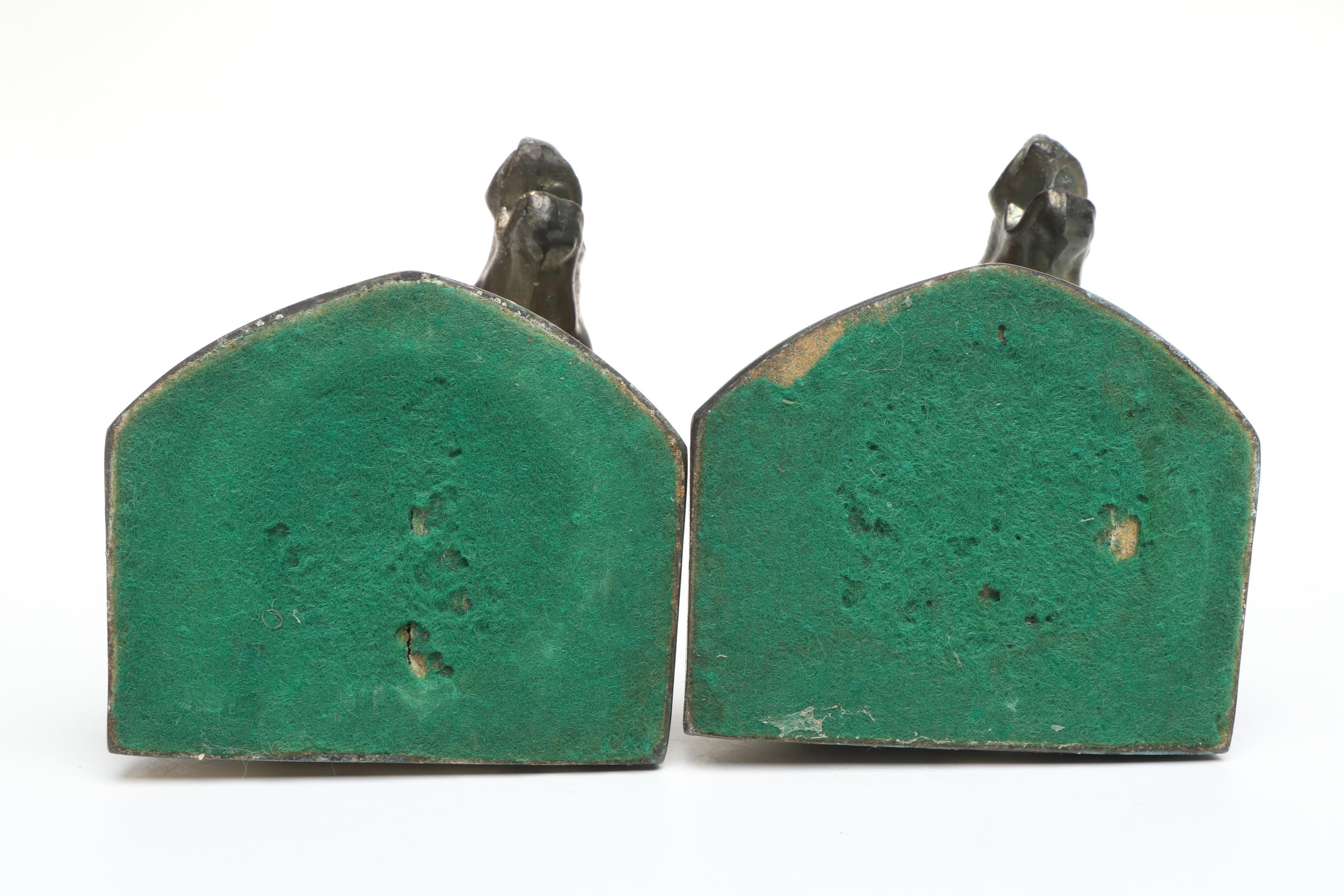 Victorian Style English Brass Doorknockers with Equestrian Bookends