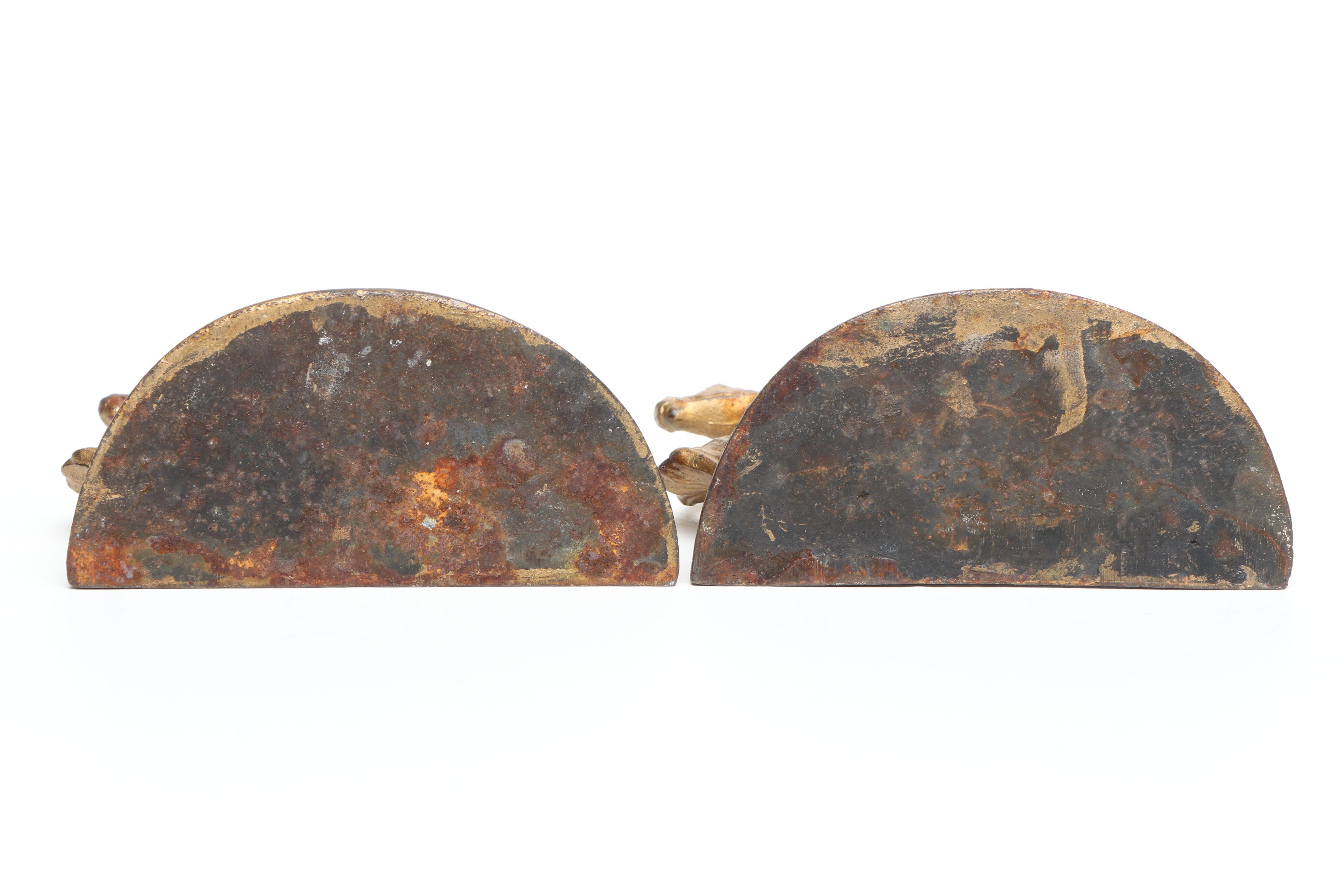 Victorian Style English Brass Doorknockers with Equestrian Bookends