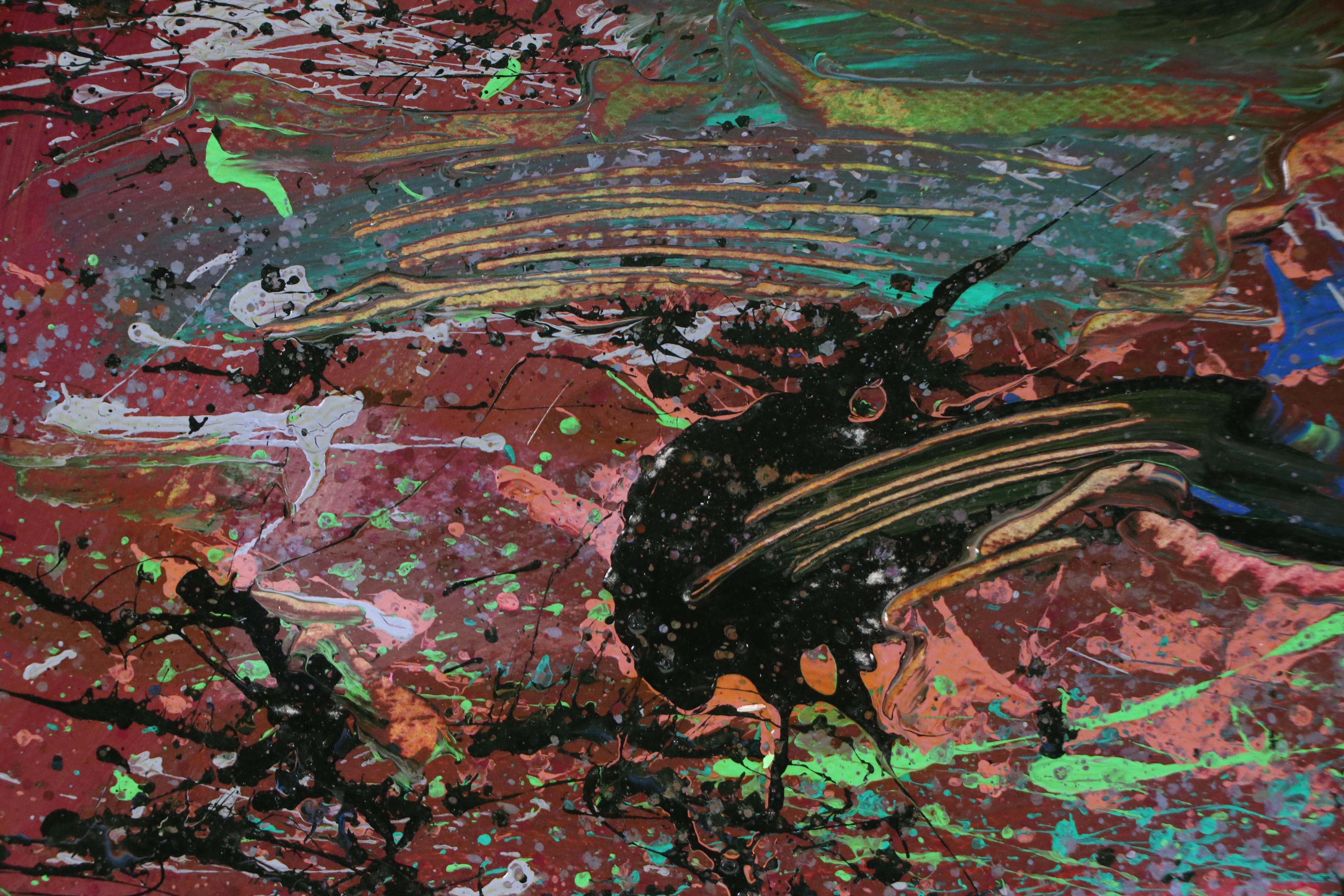 Harry Hilson Expressionist Landscape Acrylic Painting, Late 20th Century