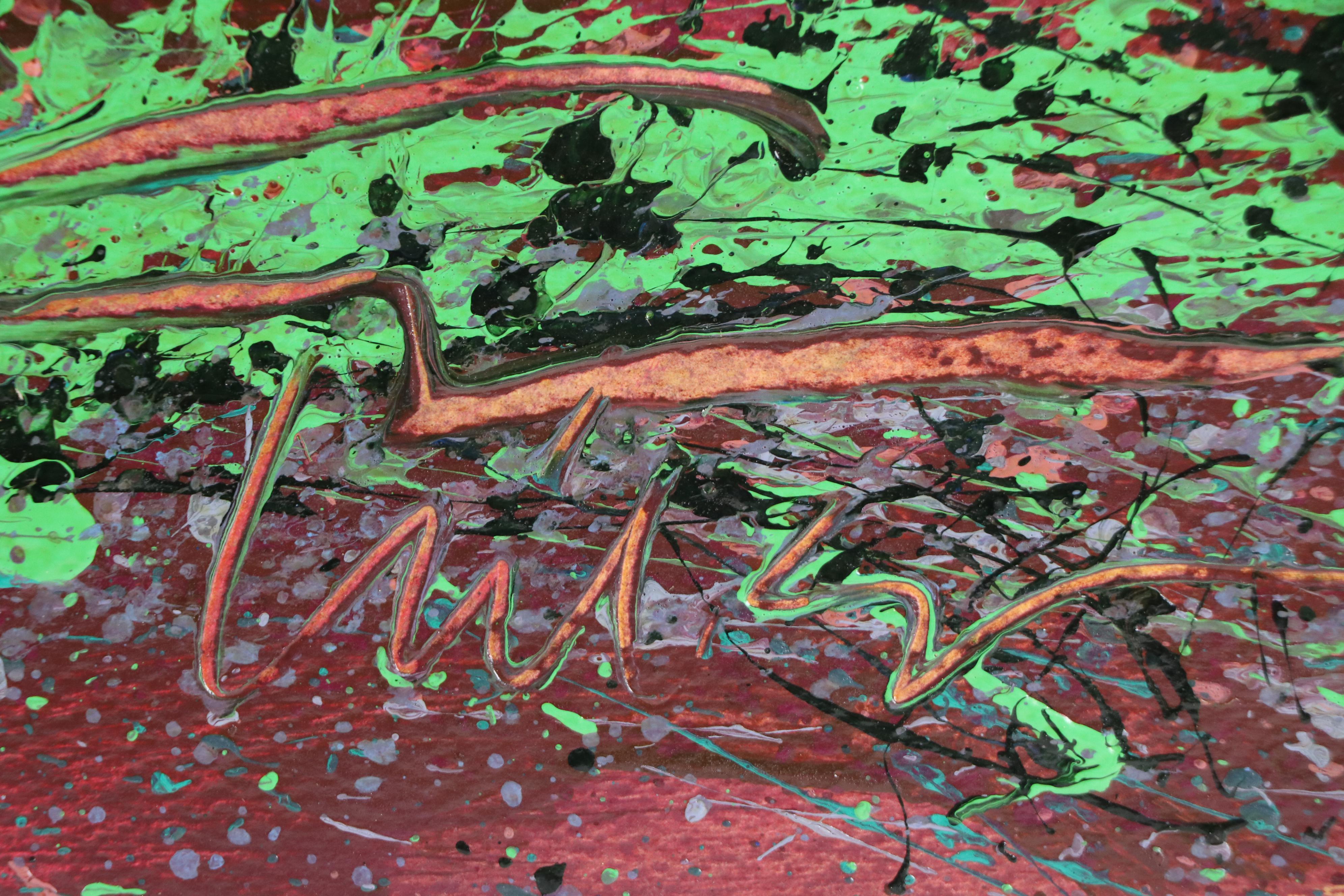 Harry Hilson Expressionist Landscape Acrylic Painting, Late 20th Century