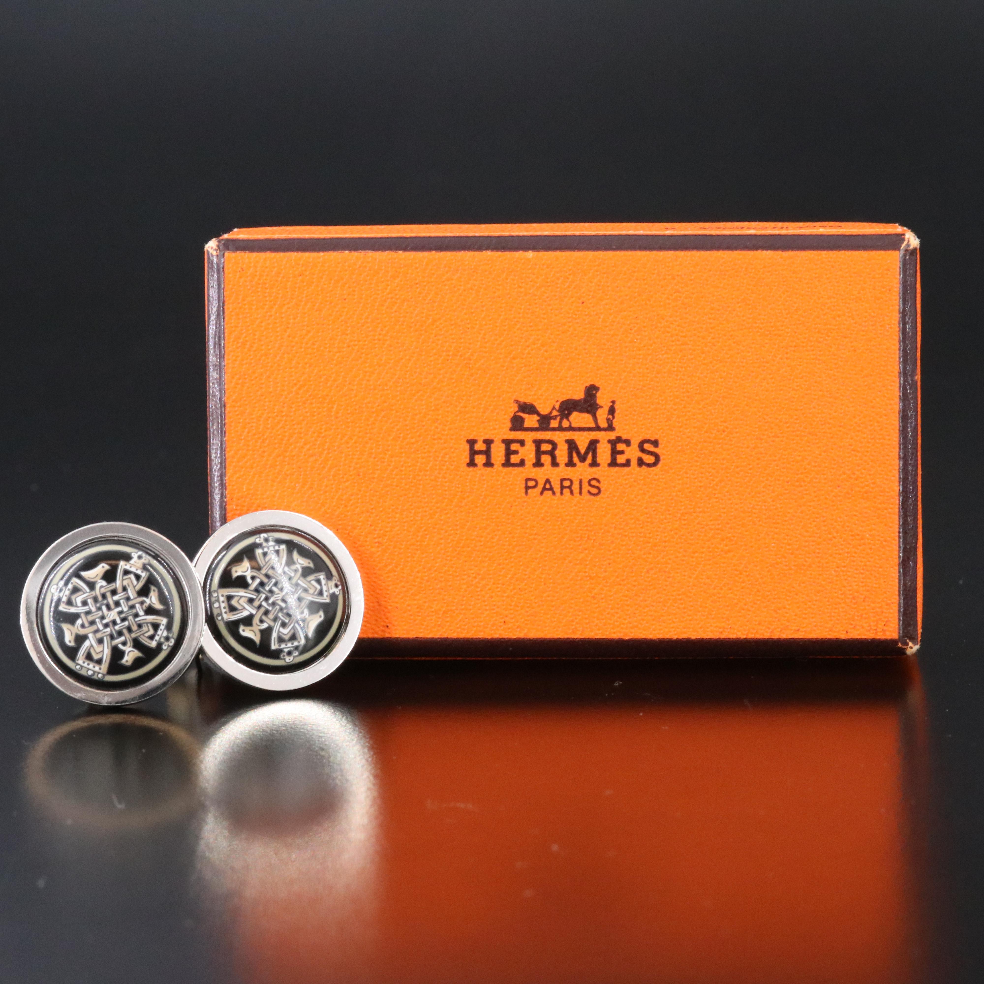 Hermès Enamel Clip Earrings