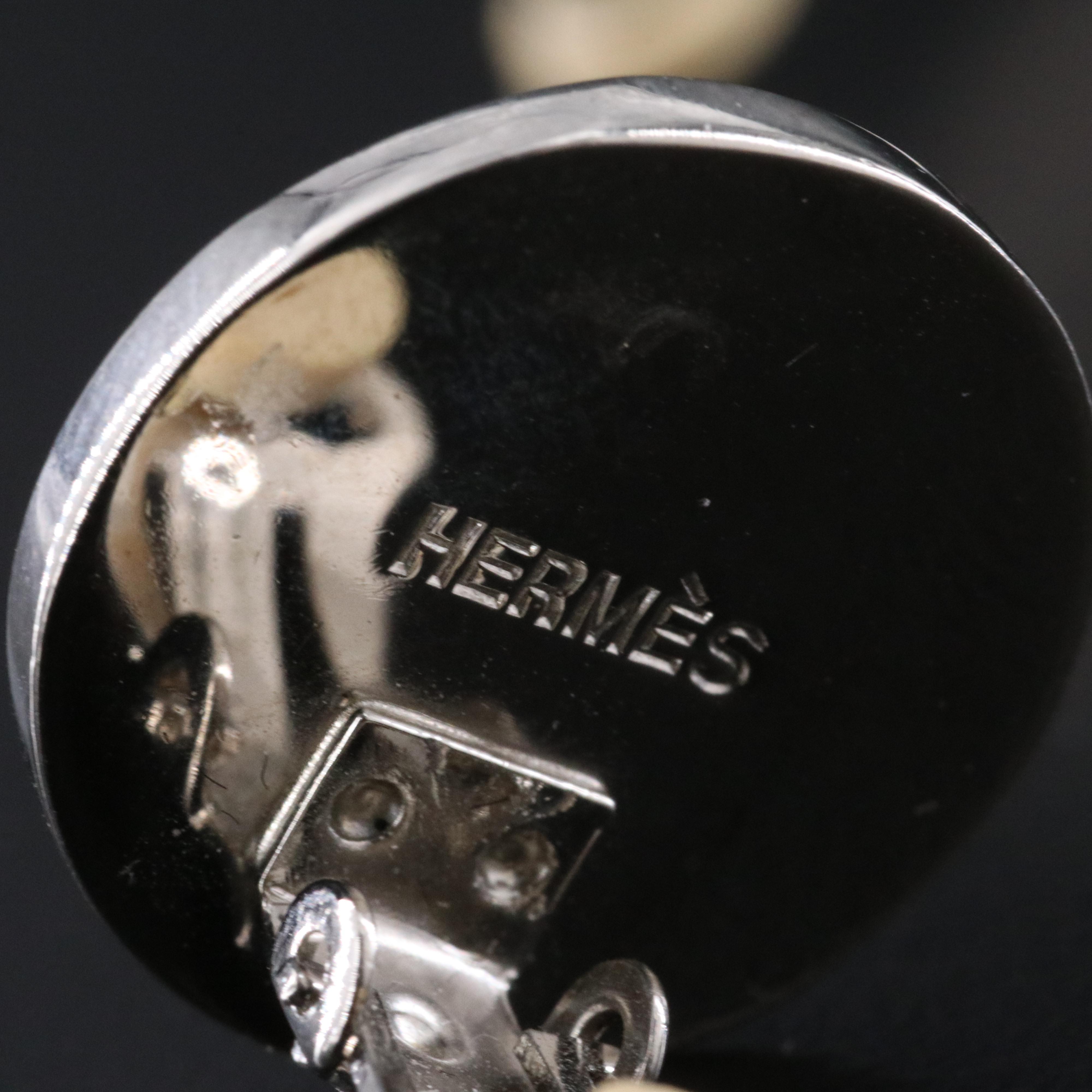 Hermès Enamel Clip Earrings