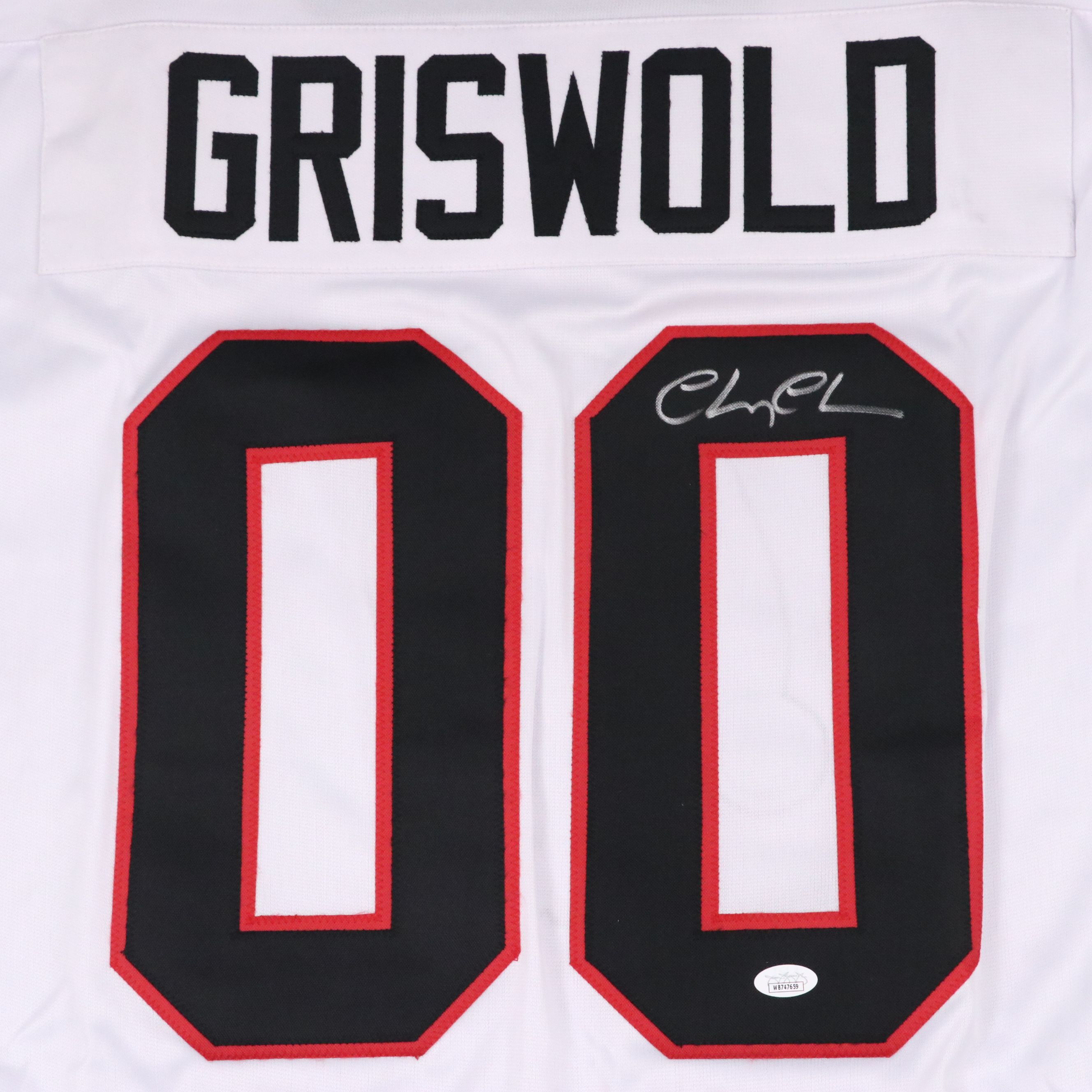 Chevy Chase Signed "Christmas Vacation: Clark Griswold" Hockey Jersey, JSA