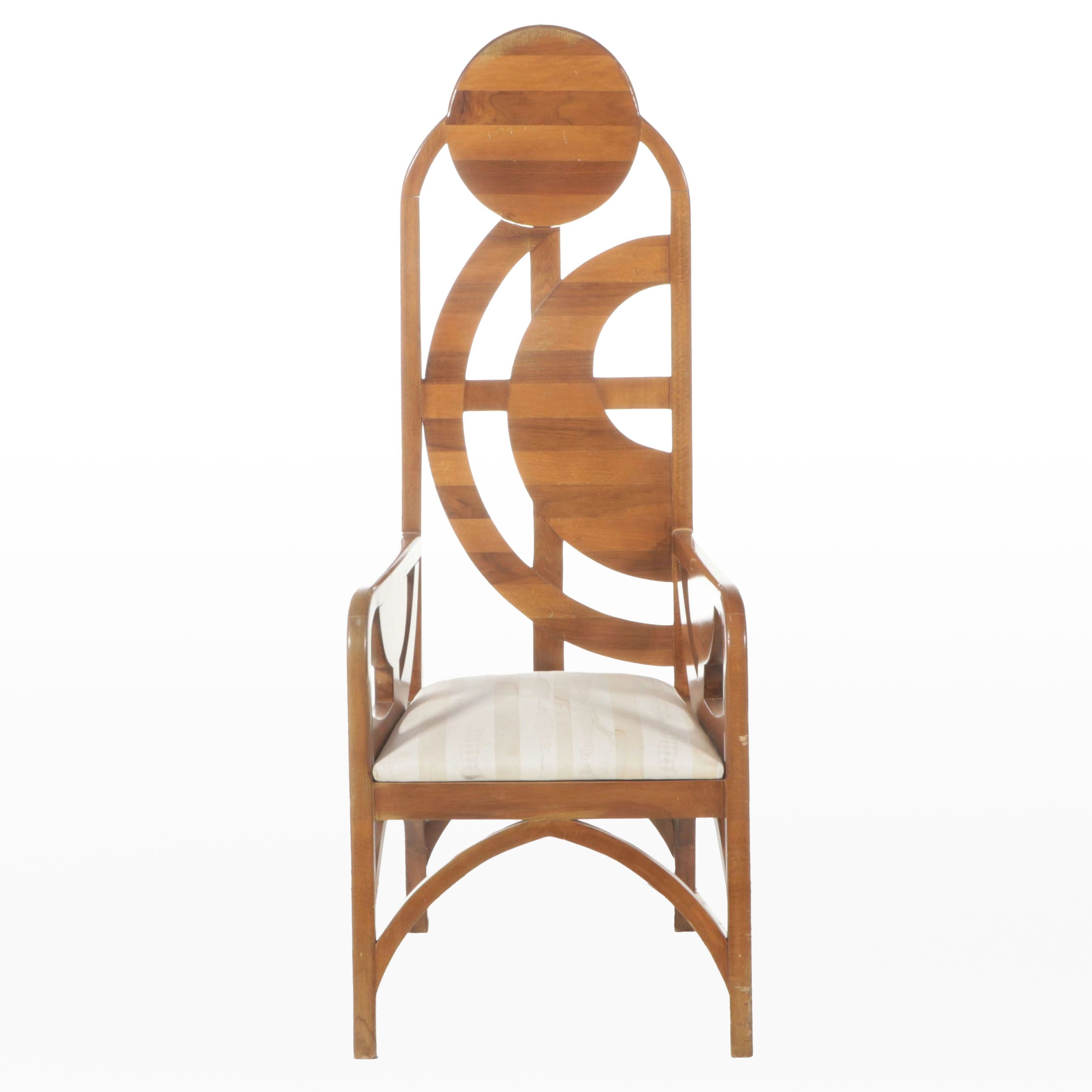 Robert Saunder Designed Mahogany “Mystic Chair,” Circa 1989