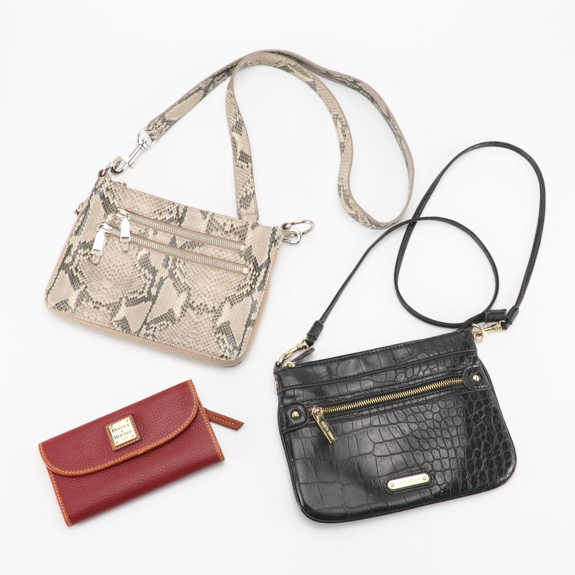 Dooney & Bourke Leather Long Wallet with Cole Haan and Anne Klein Crossbody Bags