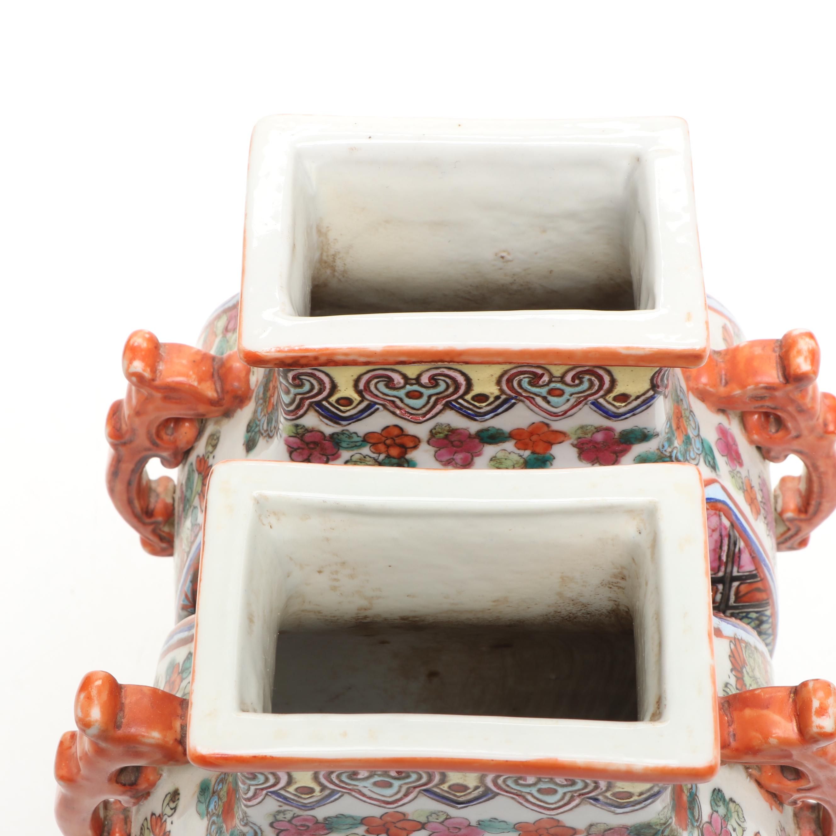 Chinese Famille Rose Porcelain Lidded Vessels