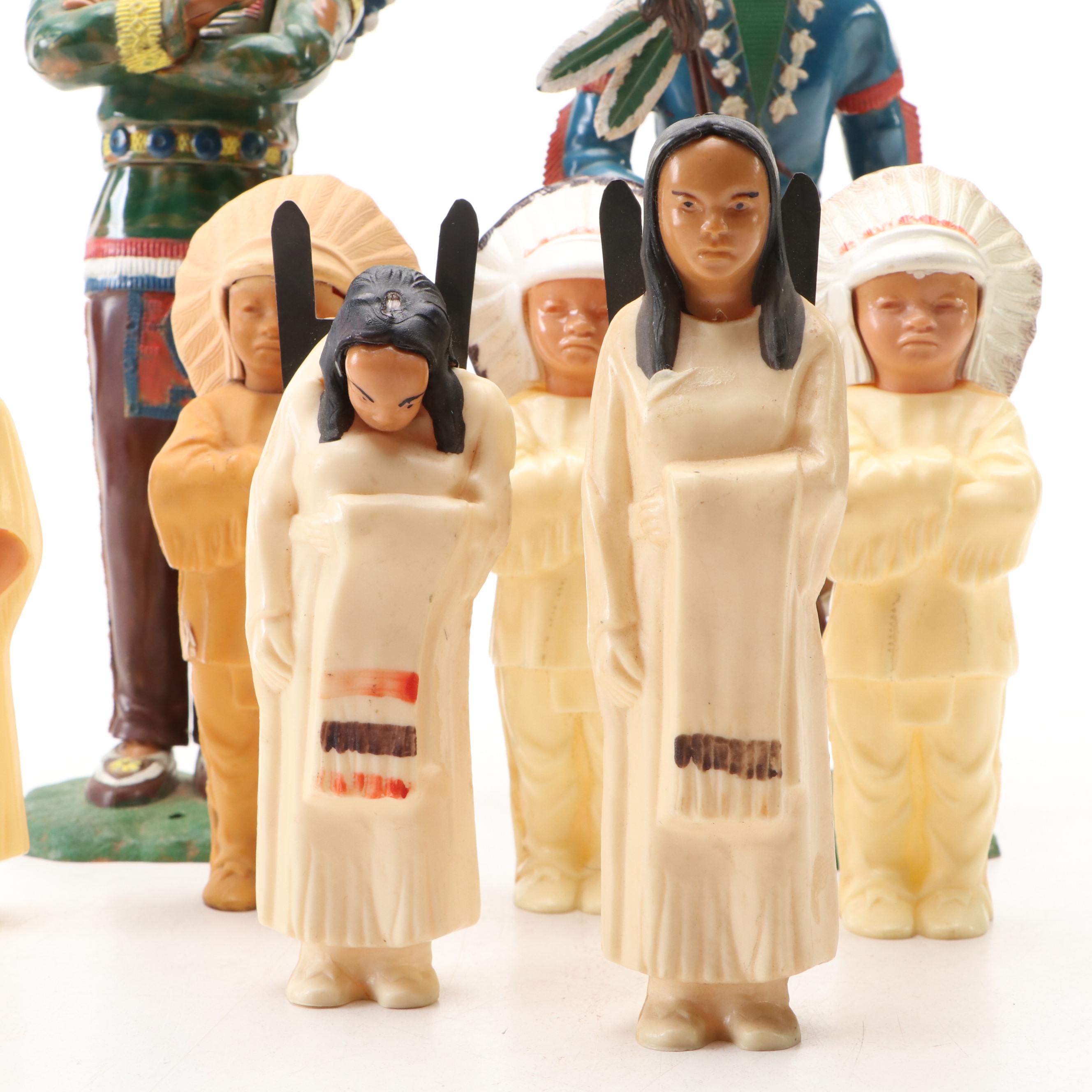 Vintage Plastic Native American Model Figurines