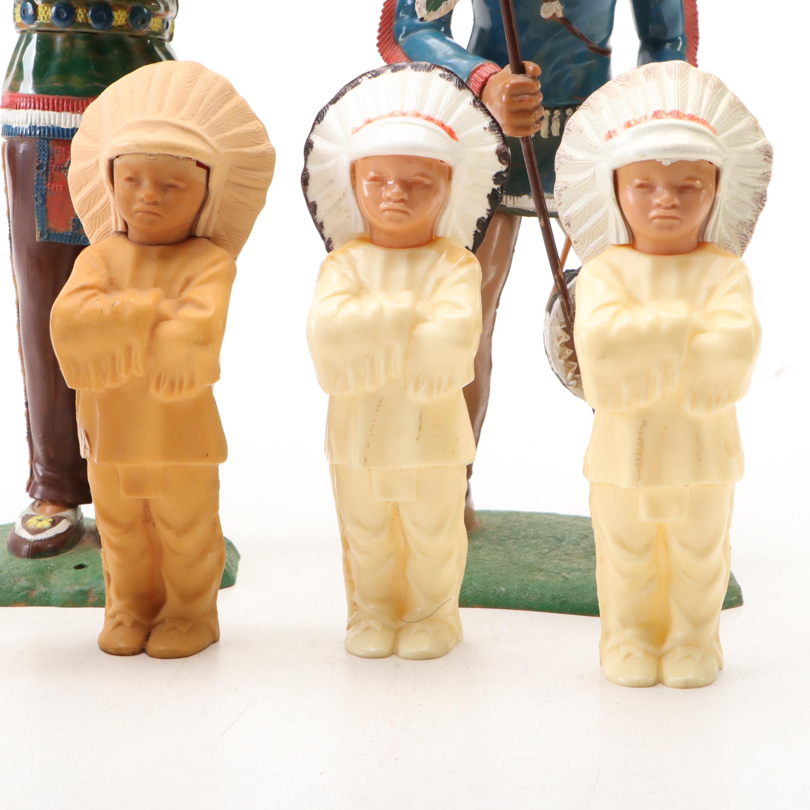 Vintage Plastic Native American Model Figurines