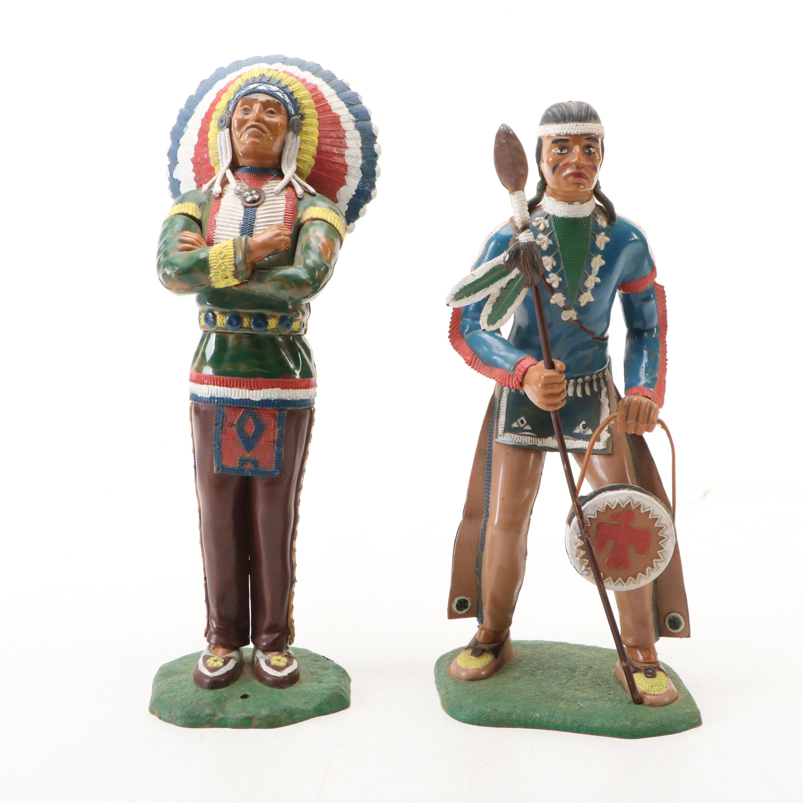 Vintage Plastic Native American Model Figurines