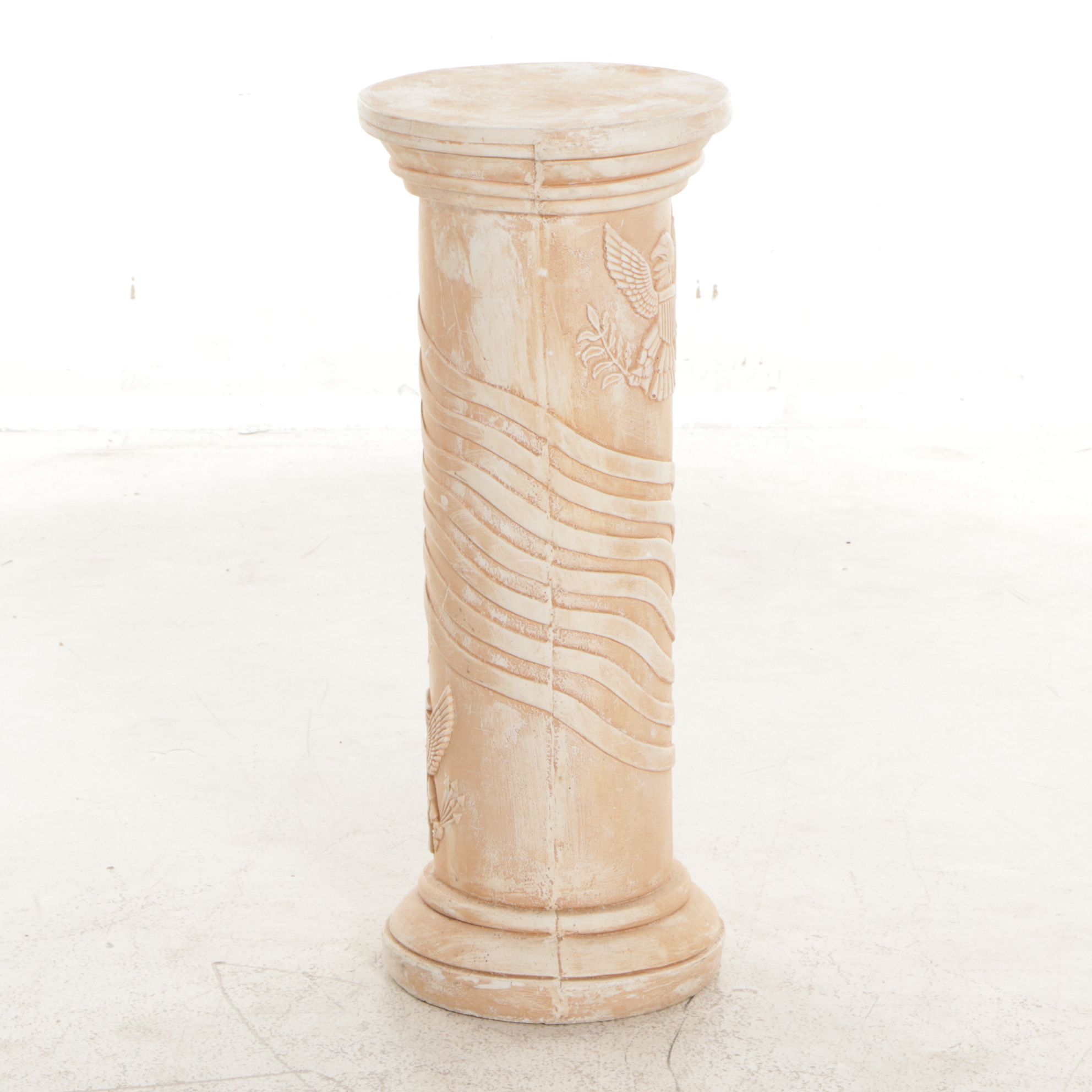 Patriotic American Flag and Eagle Column Plant Stand