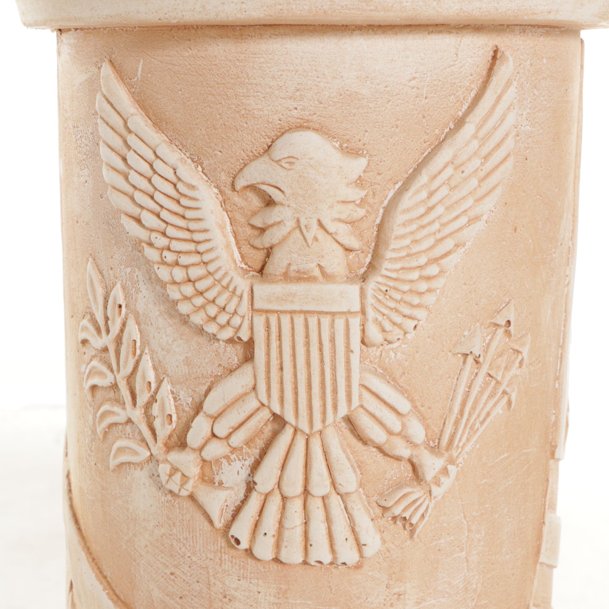 Patriotic American Flag and Eagle Column Plant Stand