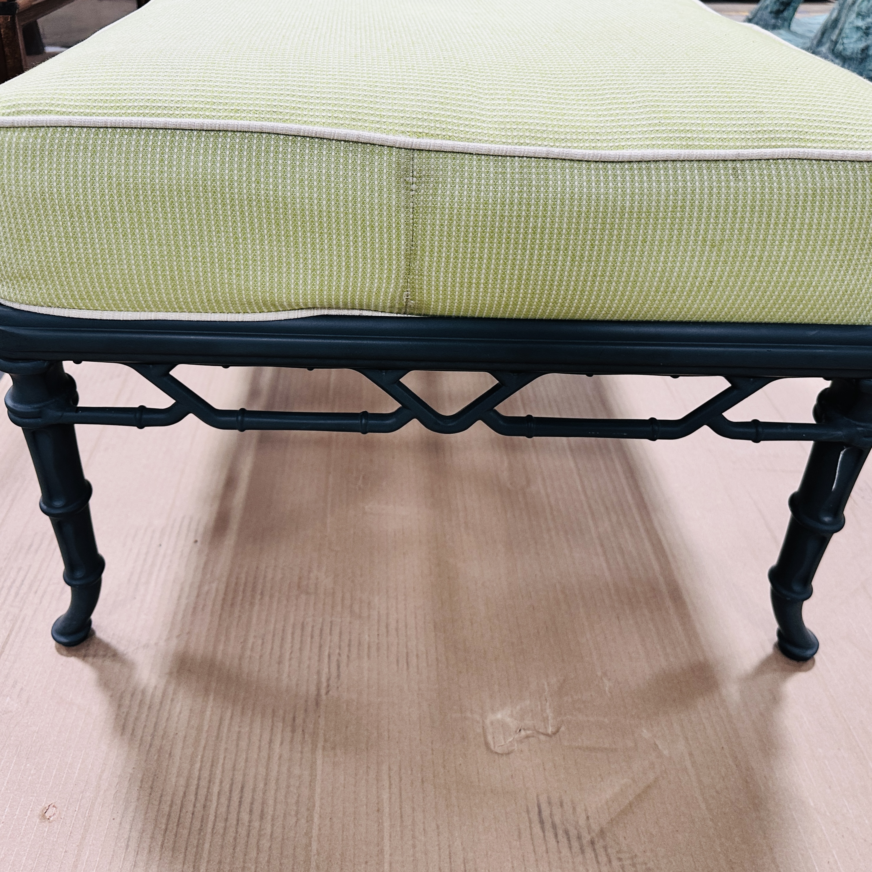 Brown Jordan Cast Metal Faux Bamboo Ottoman