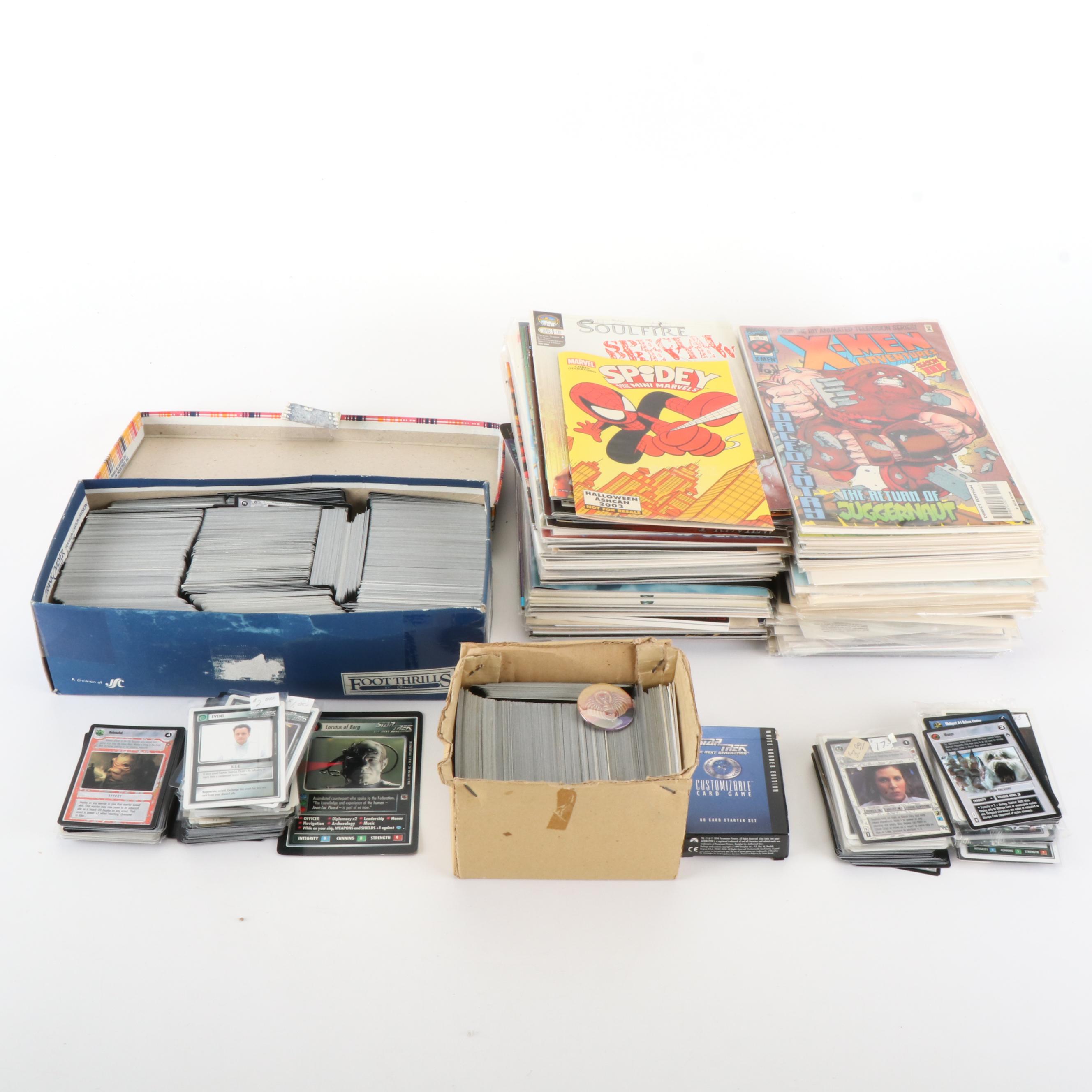 Star Trek and Star Wars Trading Cards with Comic Books and More