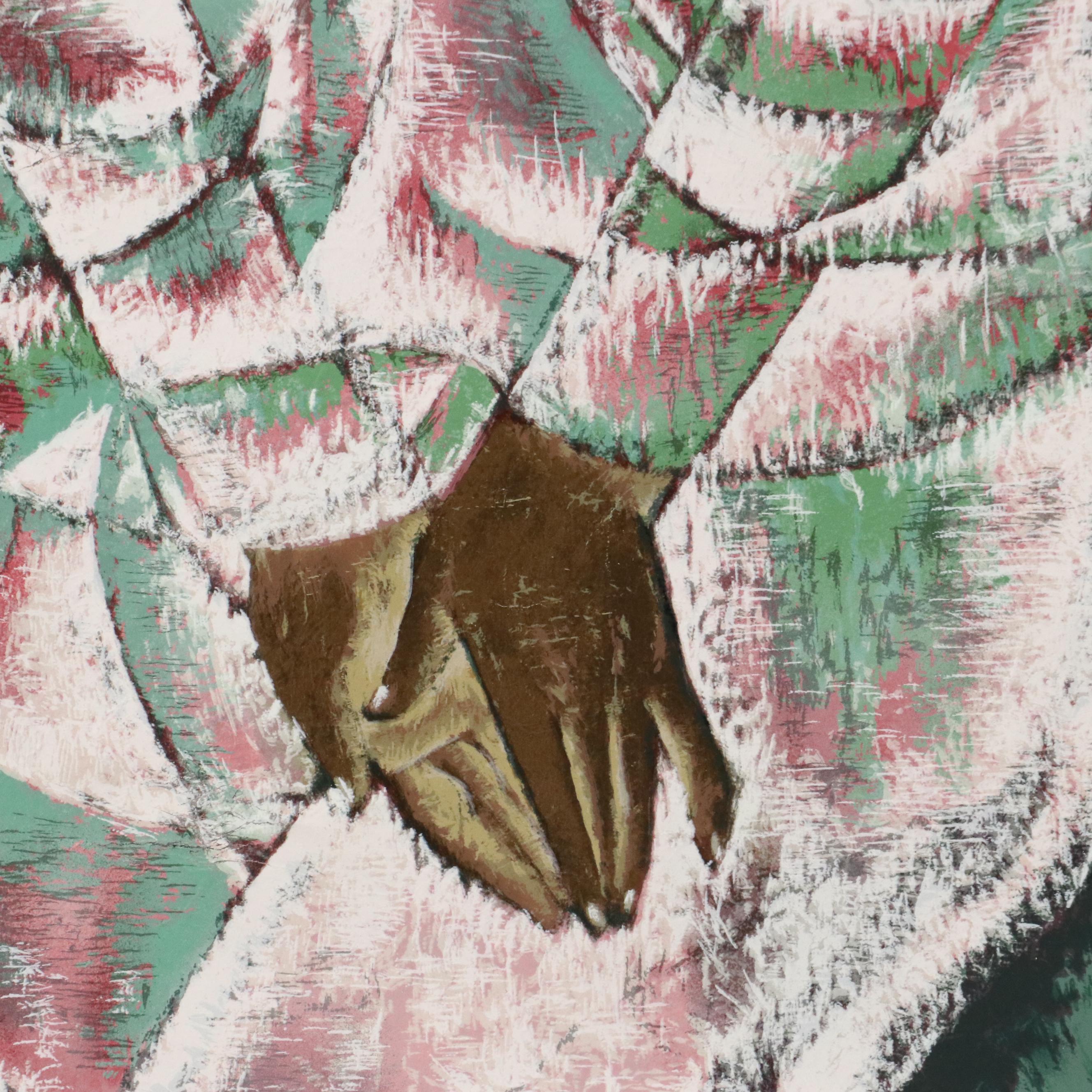 Zhou Ling Serigraph "Quiet Moment," 1990