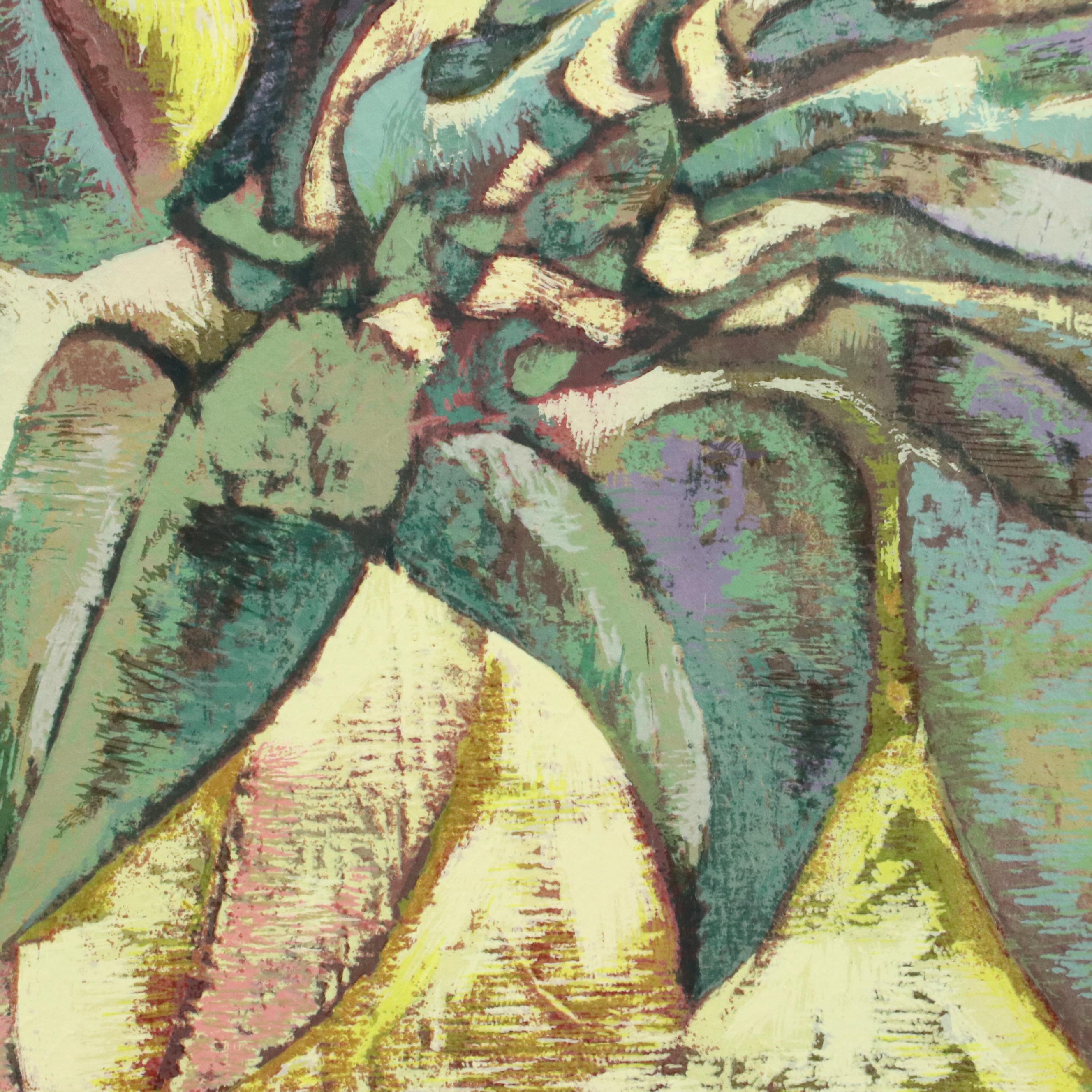 Zhou Ling Serigraph "Quiet Moment," 1990