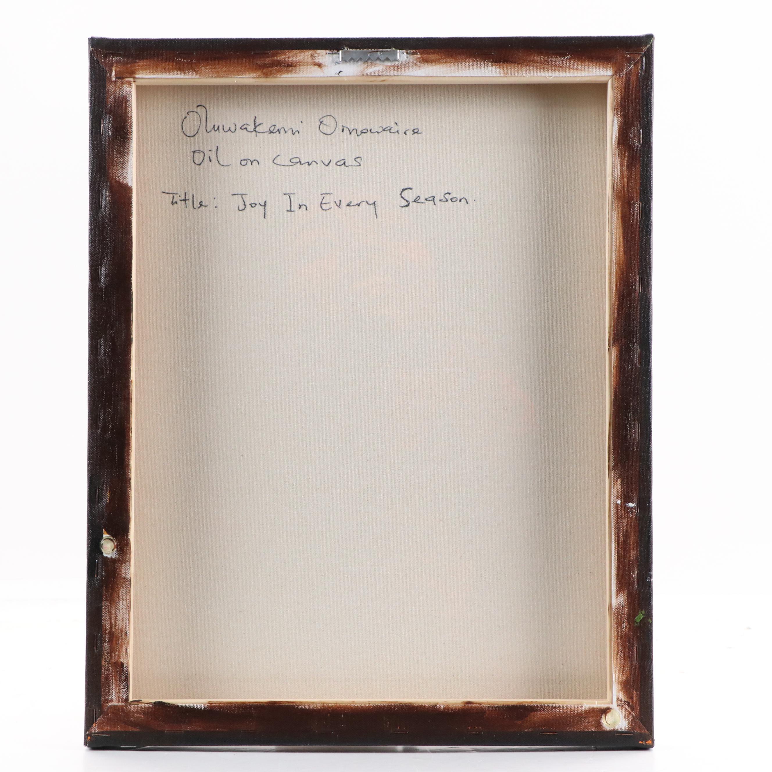 Oluwakemi Omowaire Portrait Oil Painting "Joy in Every Season," 21st Century