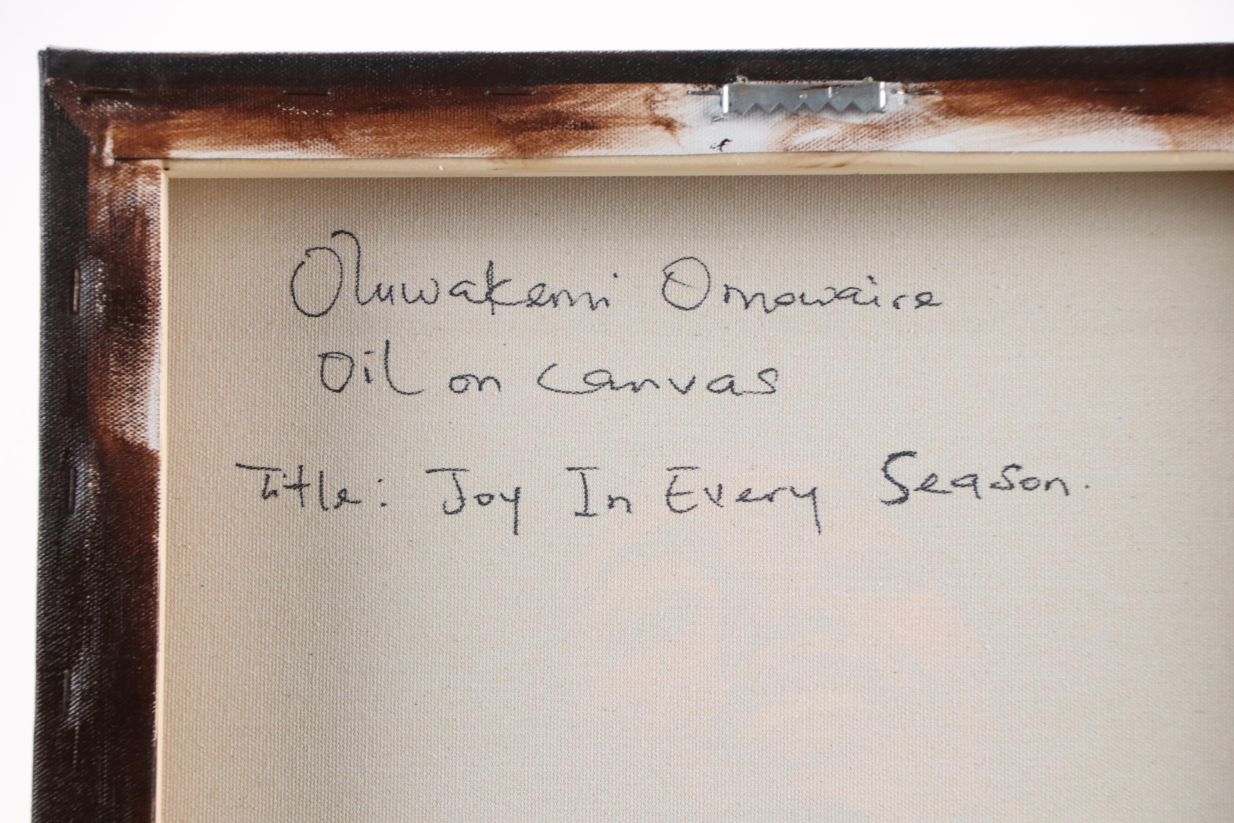 Oluwakemi Omowaire Portrait Oil Painting "Joy in Every Season," 21st Century