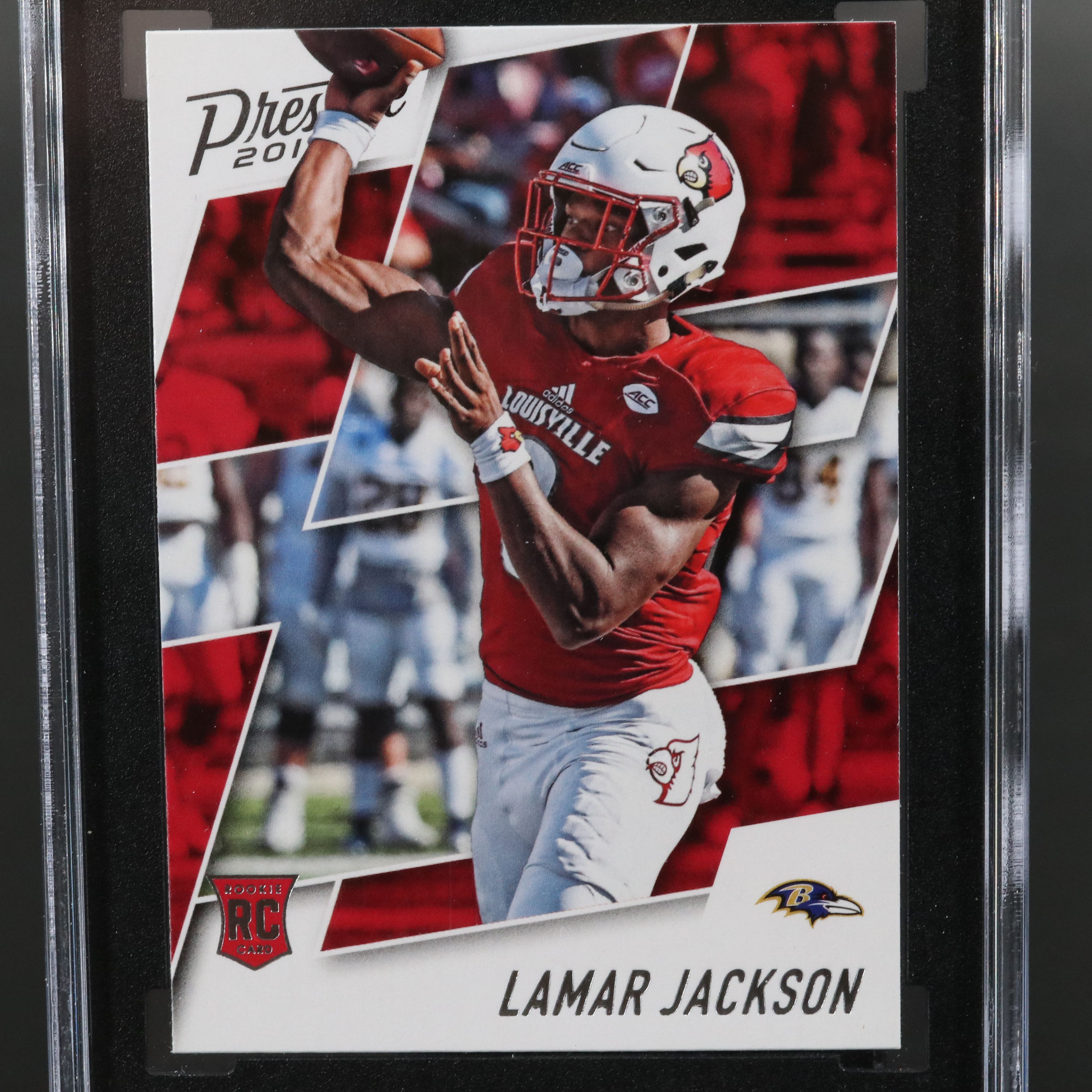 2018 Prestige Lamar Jackson Rookie Football Card Graded SGC 10