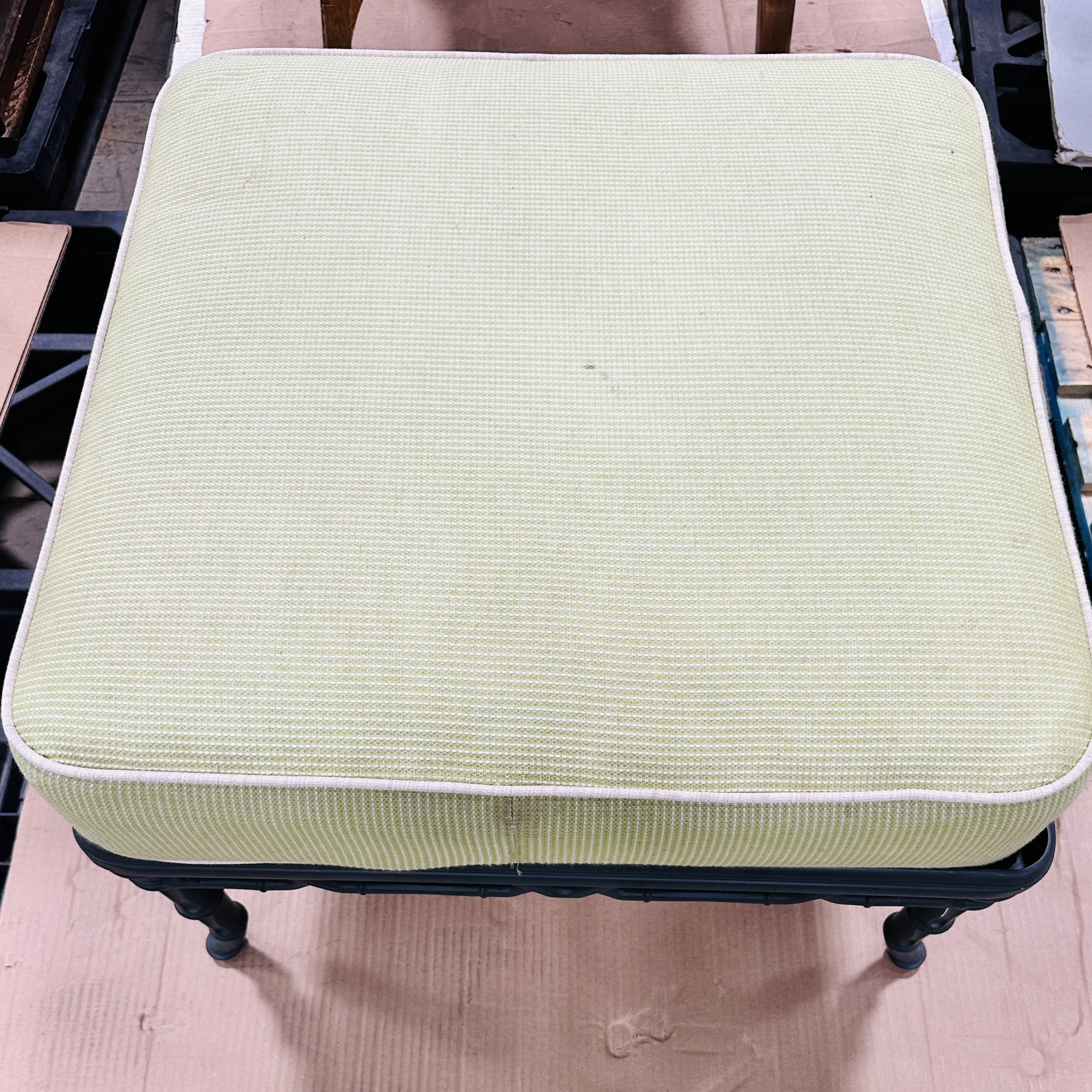 Brown Jordan Cast Metal Faux Bamboo Ottoman