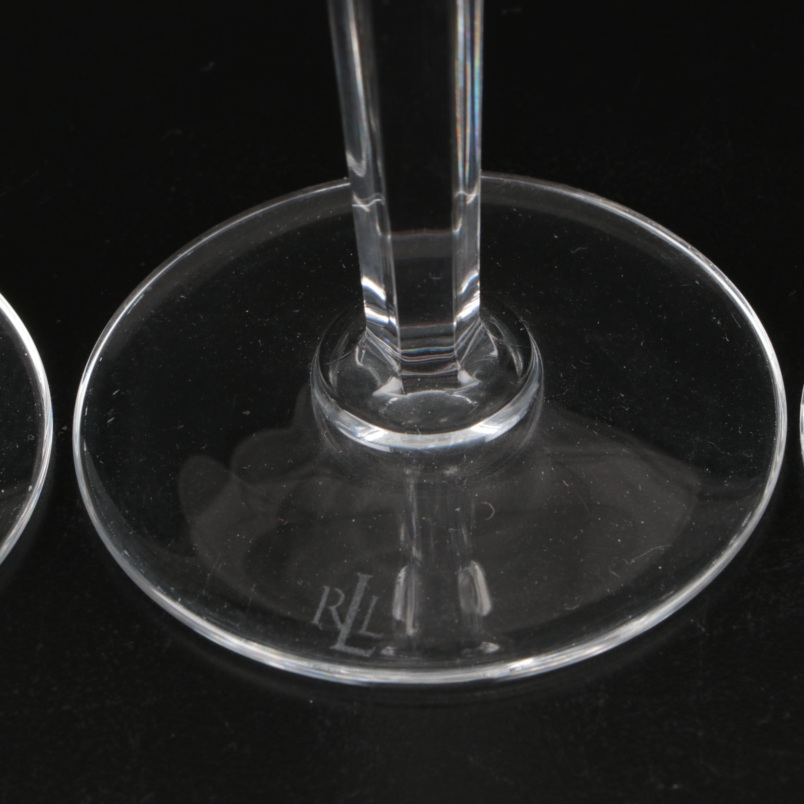 Ralph Lauren "Monaco" Crystal Champagne Flutes