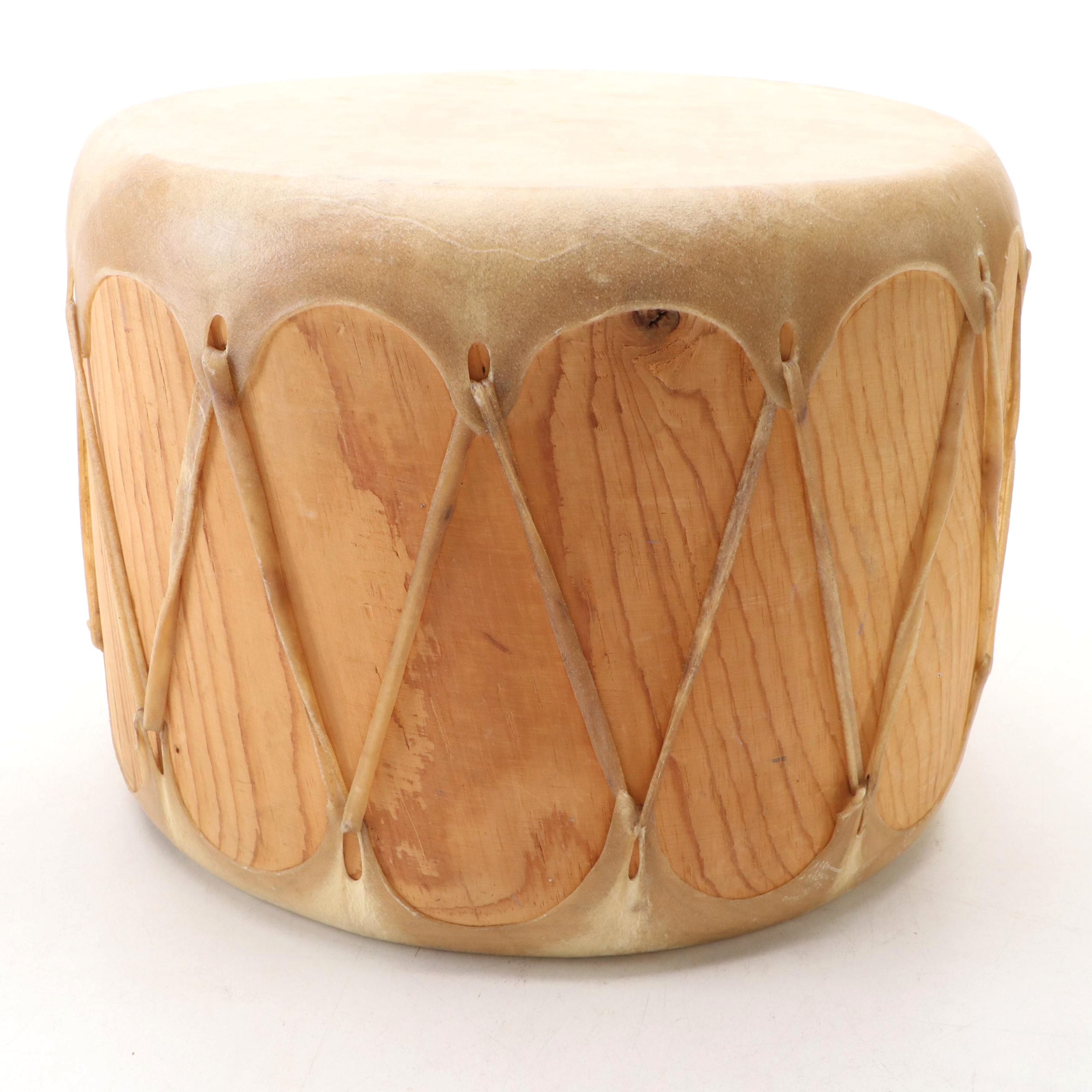 Southwestern Native American Style Rawhide Drum
