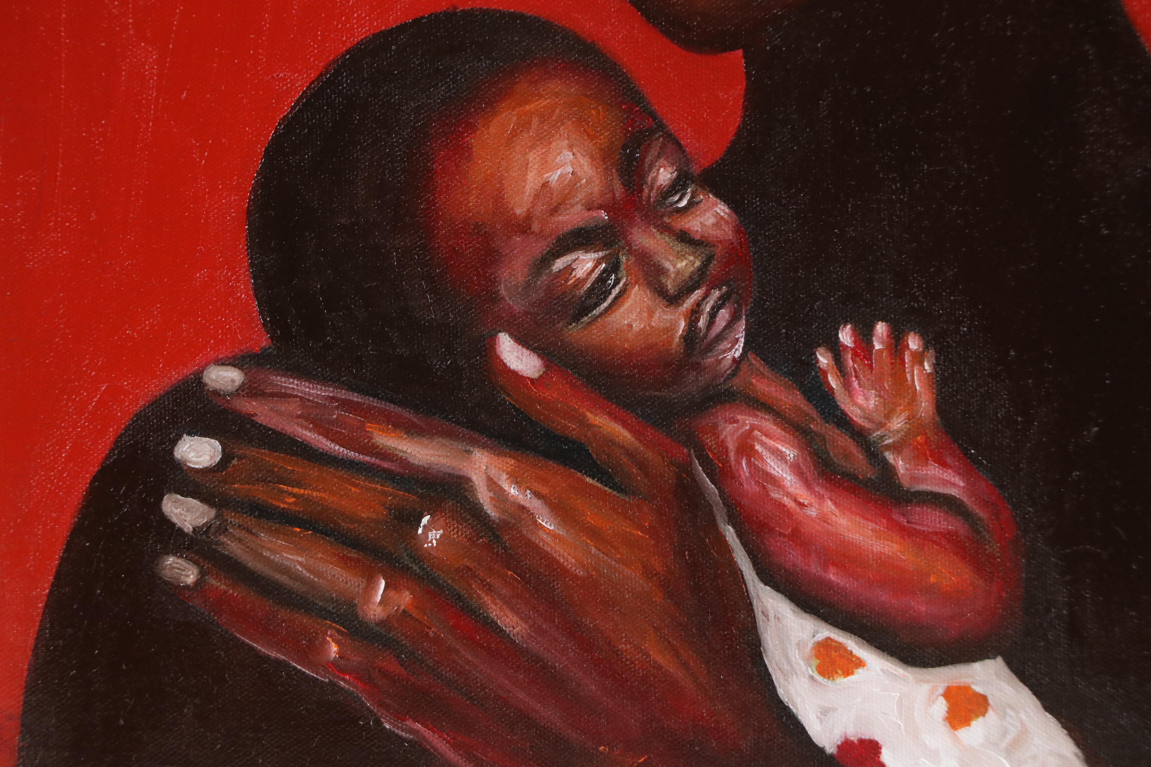 Oluwakemi Omowaire Portrait Oil Painting "This Kind Of Love," 21st Century