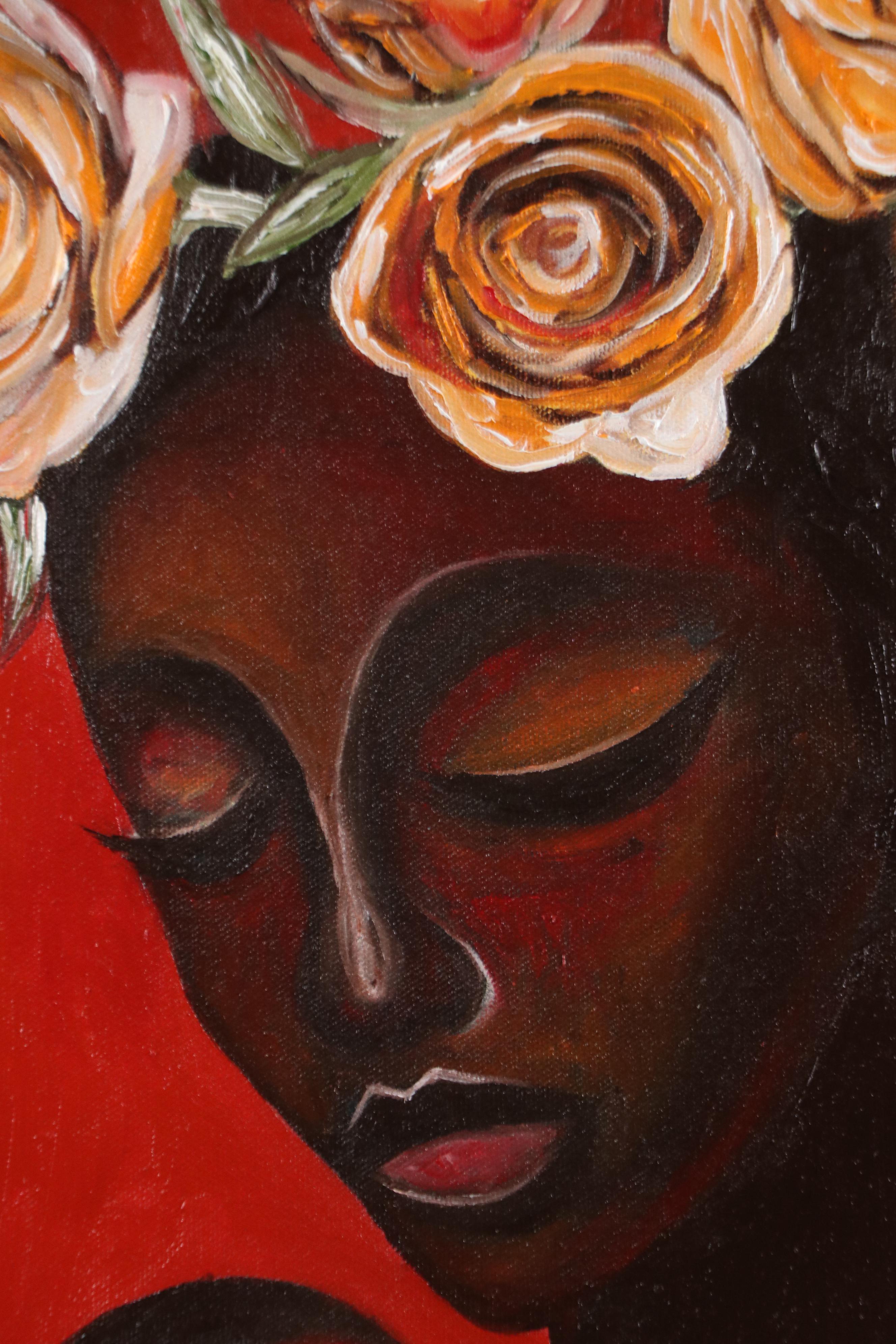 Oluwakemi Omowaire Portrait Oil Painting "This Kind Of Love," 21st Century