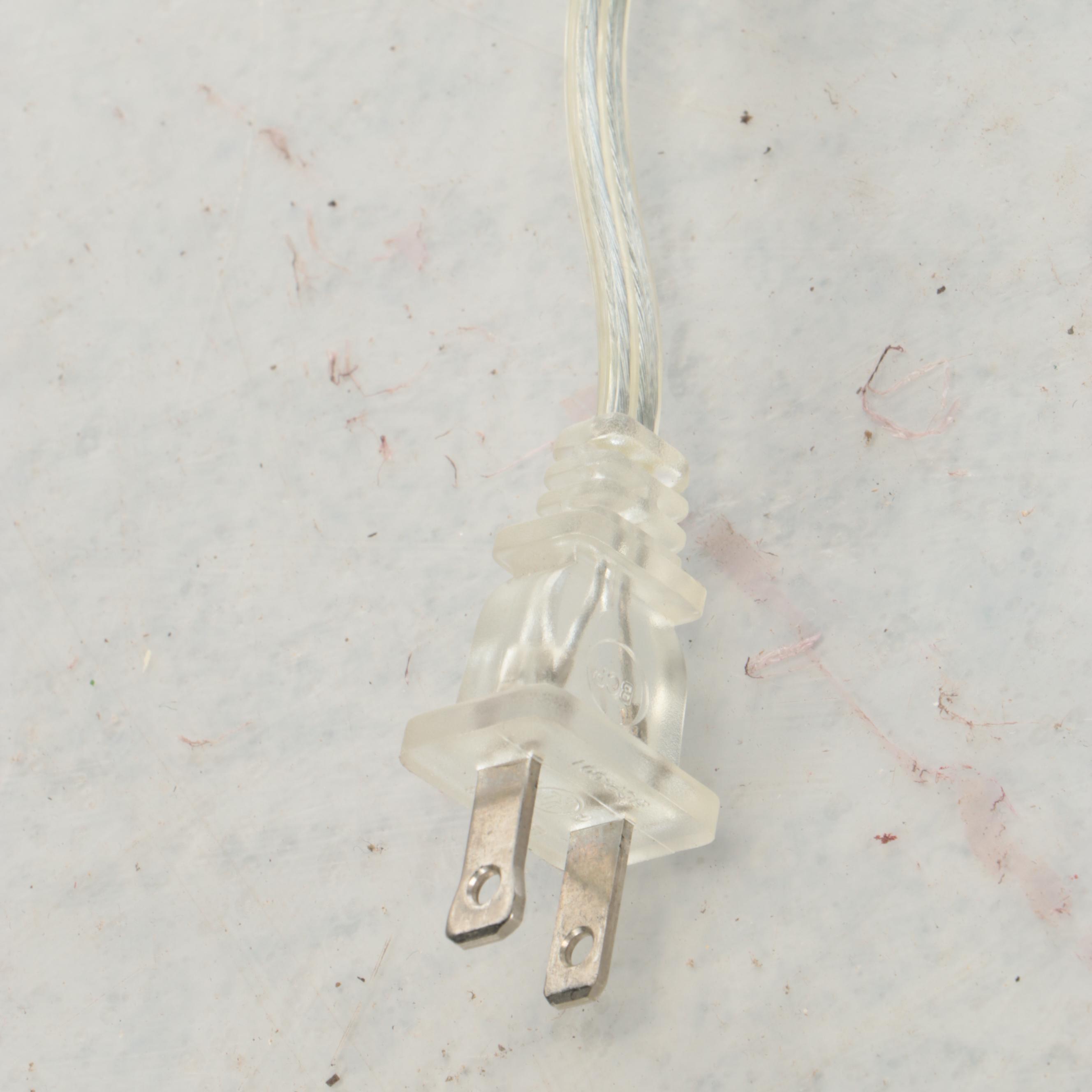 Brushed Nickel Floor Lamp Pair with Silk Shades