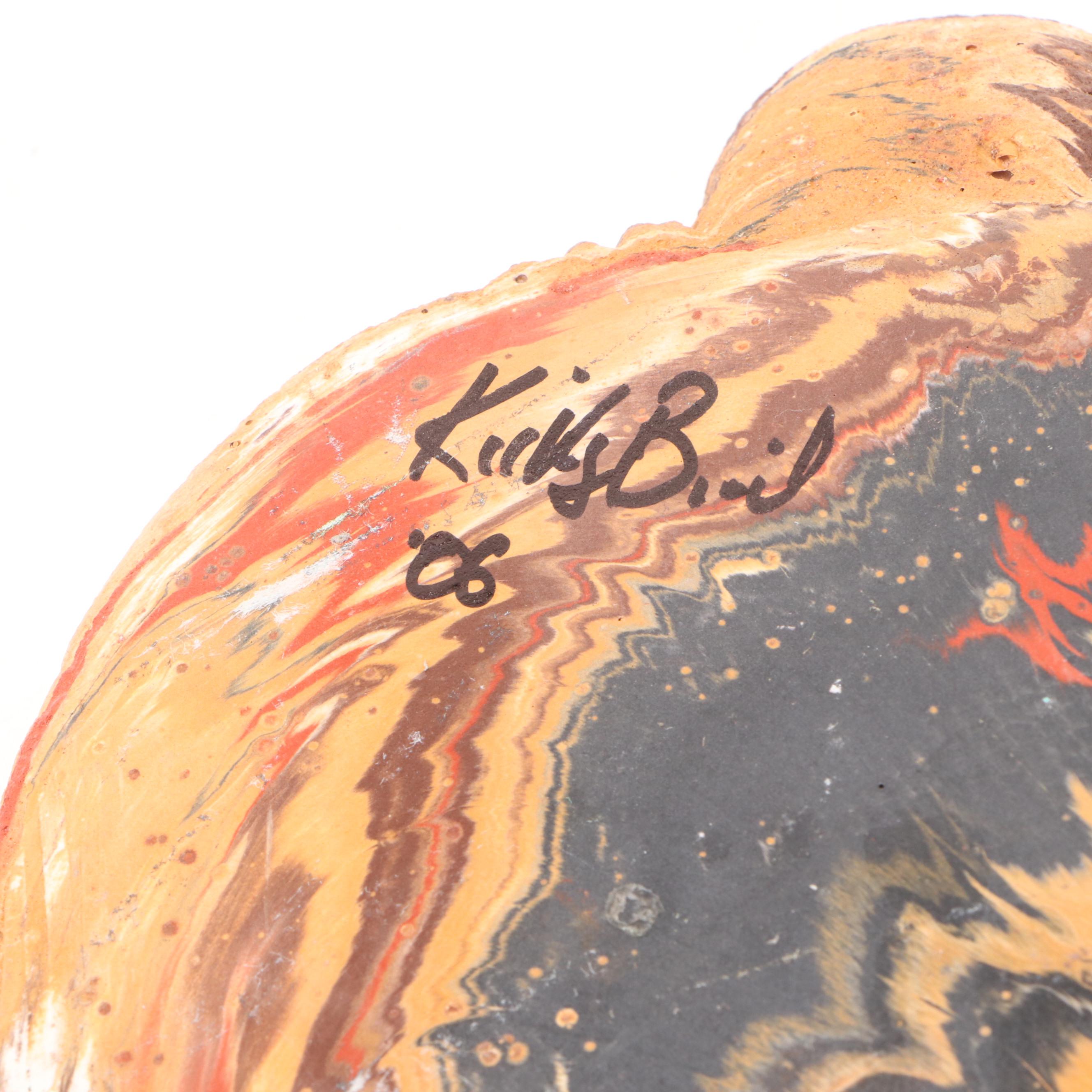 Kirk Bird Marbled Ceramic Tortoise Ashtrays