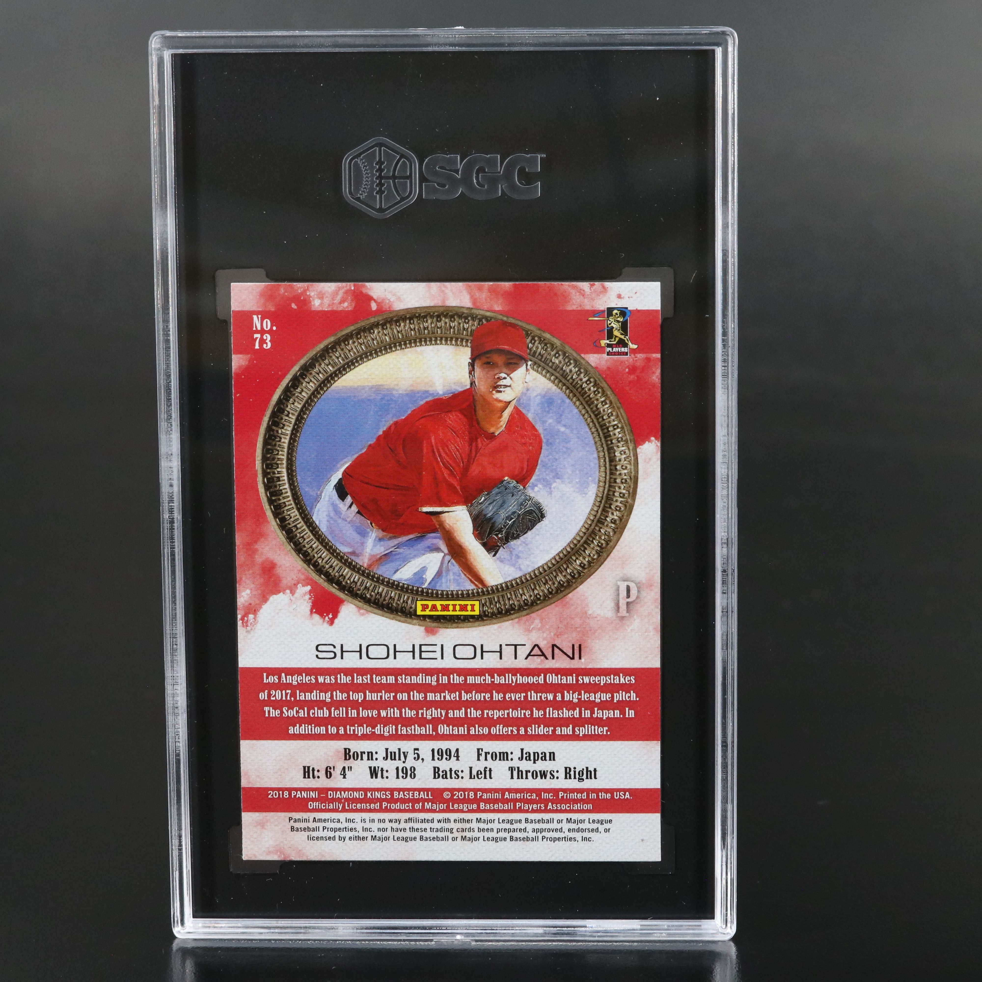 2018 Diamond Kings Shohei Ohtani Rookie Baseball Card Graded SGC 10
