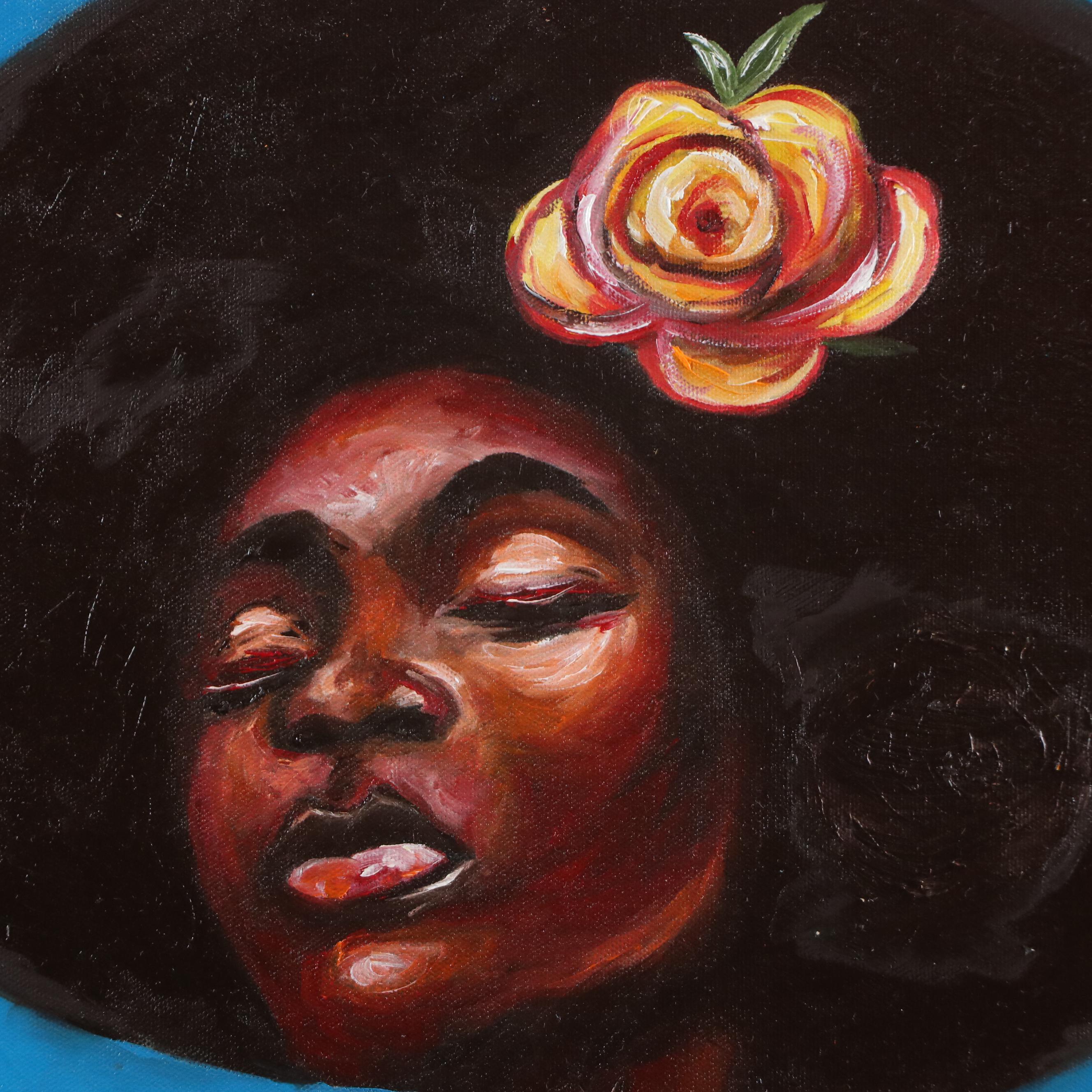 Oluwakemi Omowaire Portrait Oil Painting "Lady Rose," 21st Century