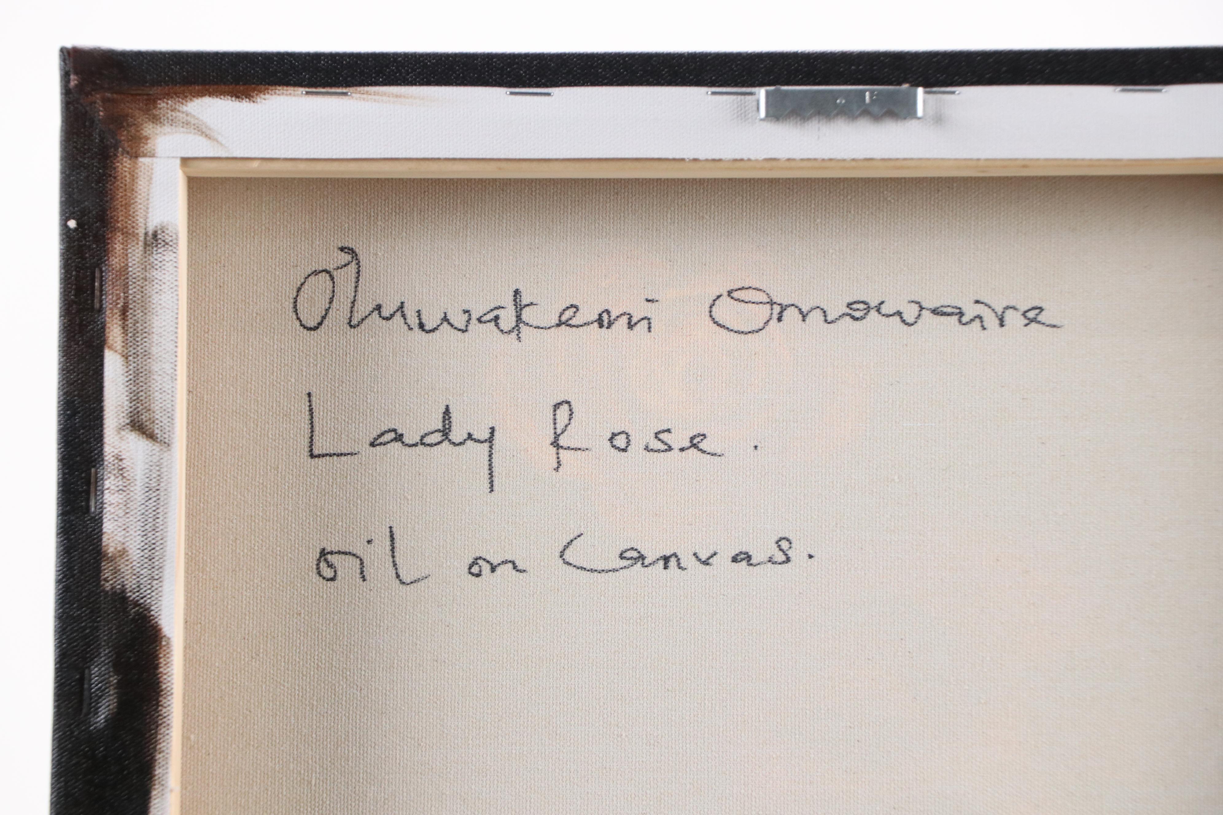 Oluwakemi Omowaire Portrait Oil Painting "Lady Rose," 21st Century