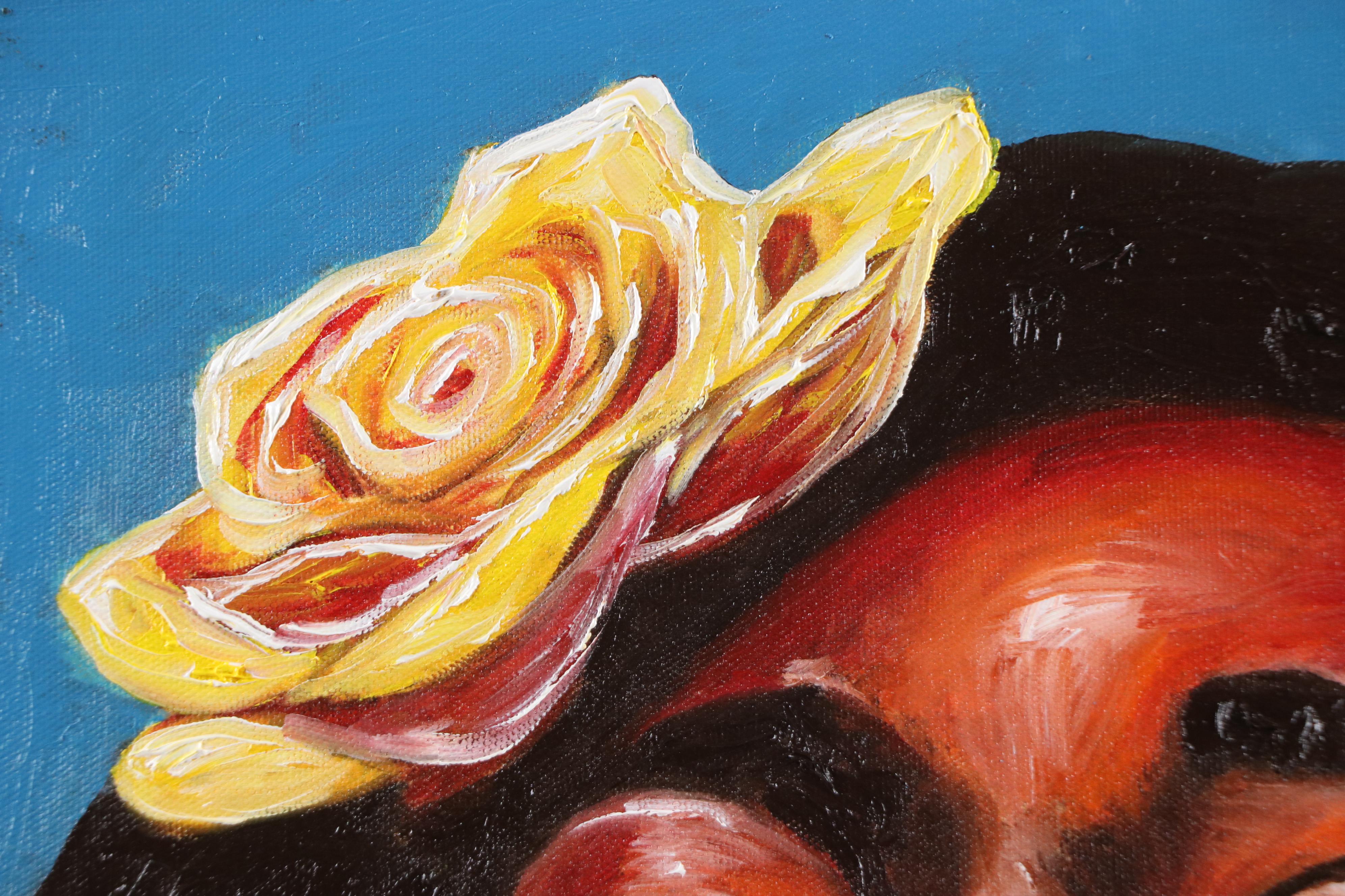 Oluwakemi Omowaire Portrait Oil Painting of Woman Laughing, 21st Century