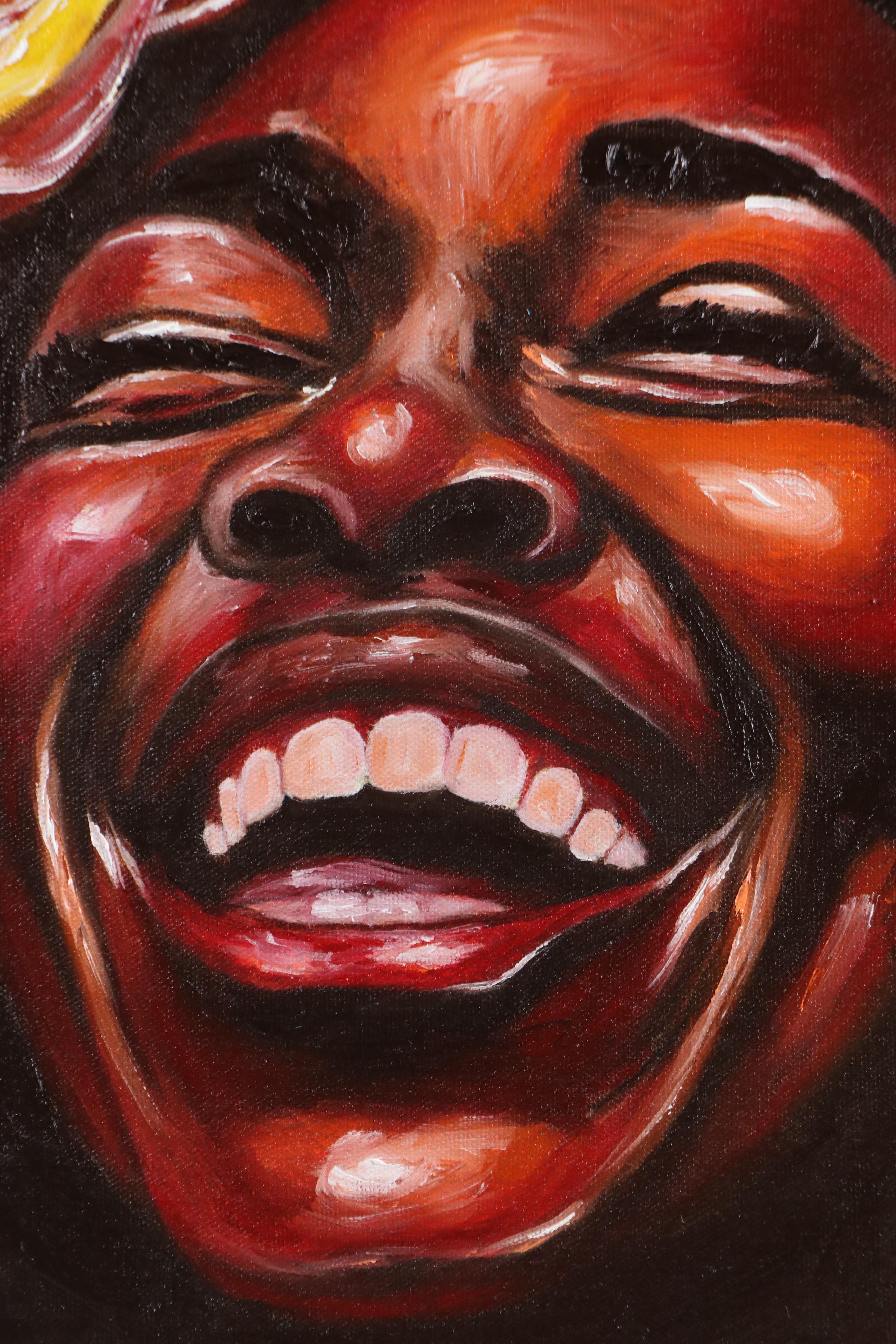 Oluwakemi Omowaire Portrait Oil Painting of Woman Laughing, 21st Century