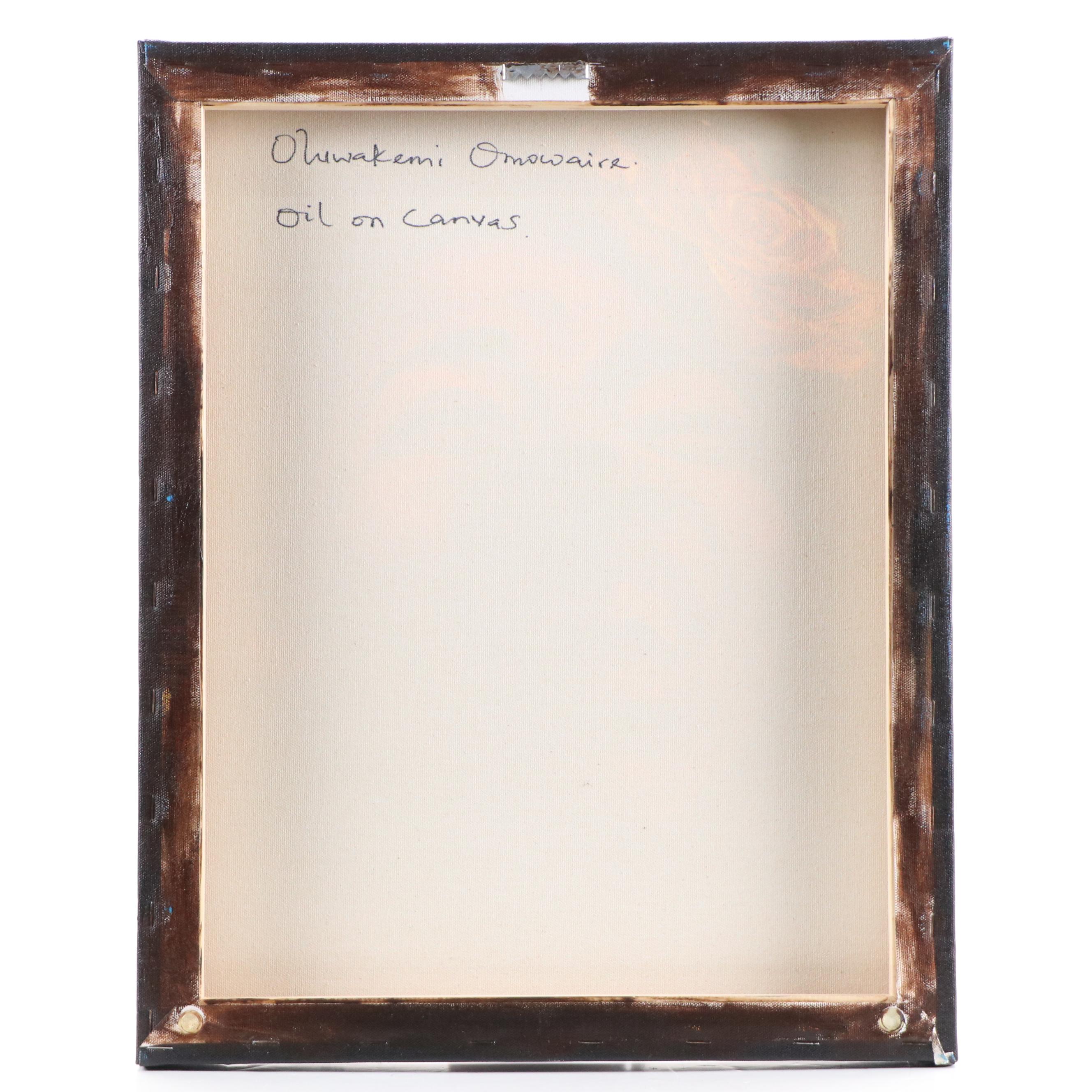 Oluwakemi Omowaire Portrait Oil Painting of Woman Laughing, 21st Century