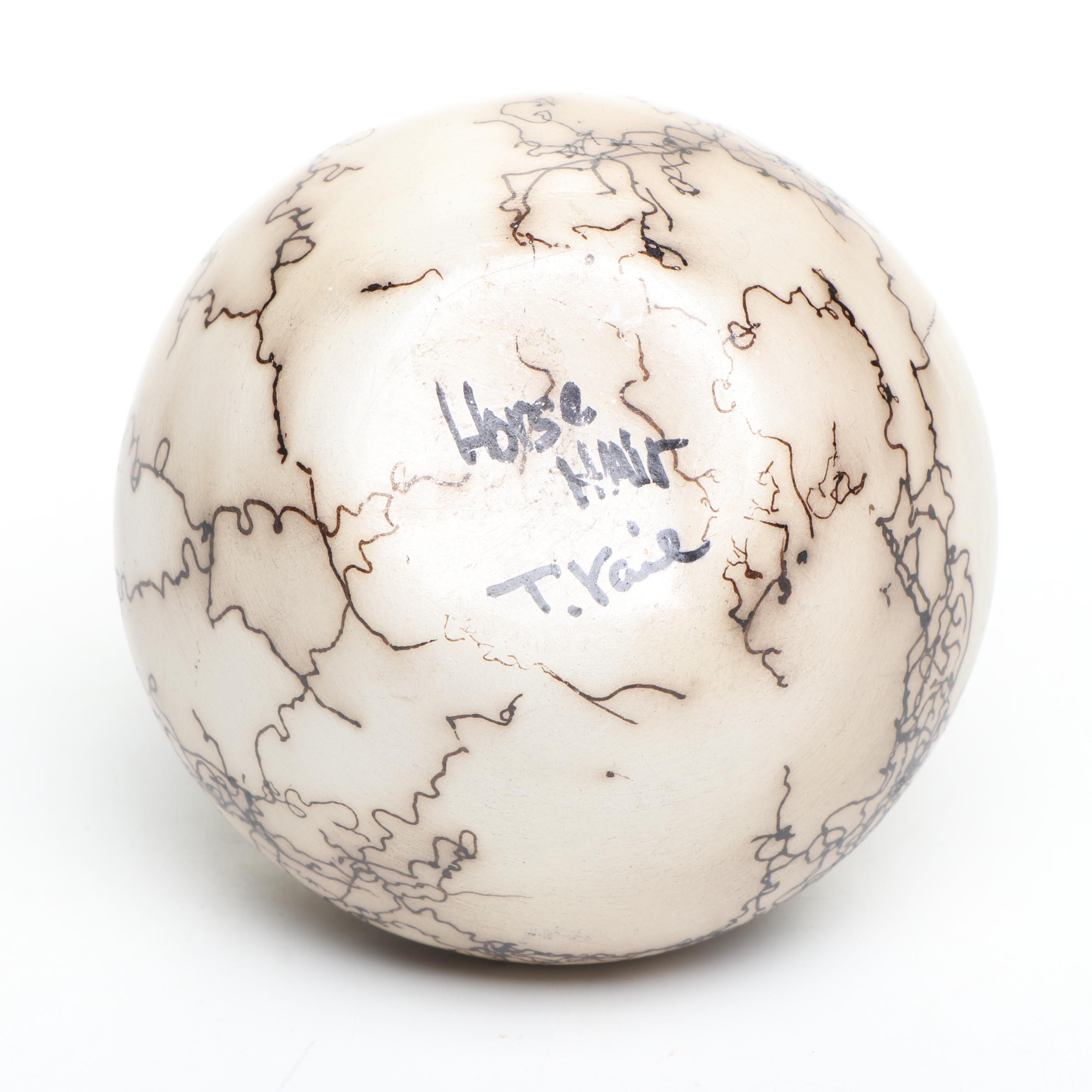 T. Vail Navajo Horse Hair Ceramic Pot