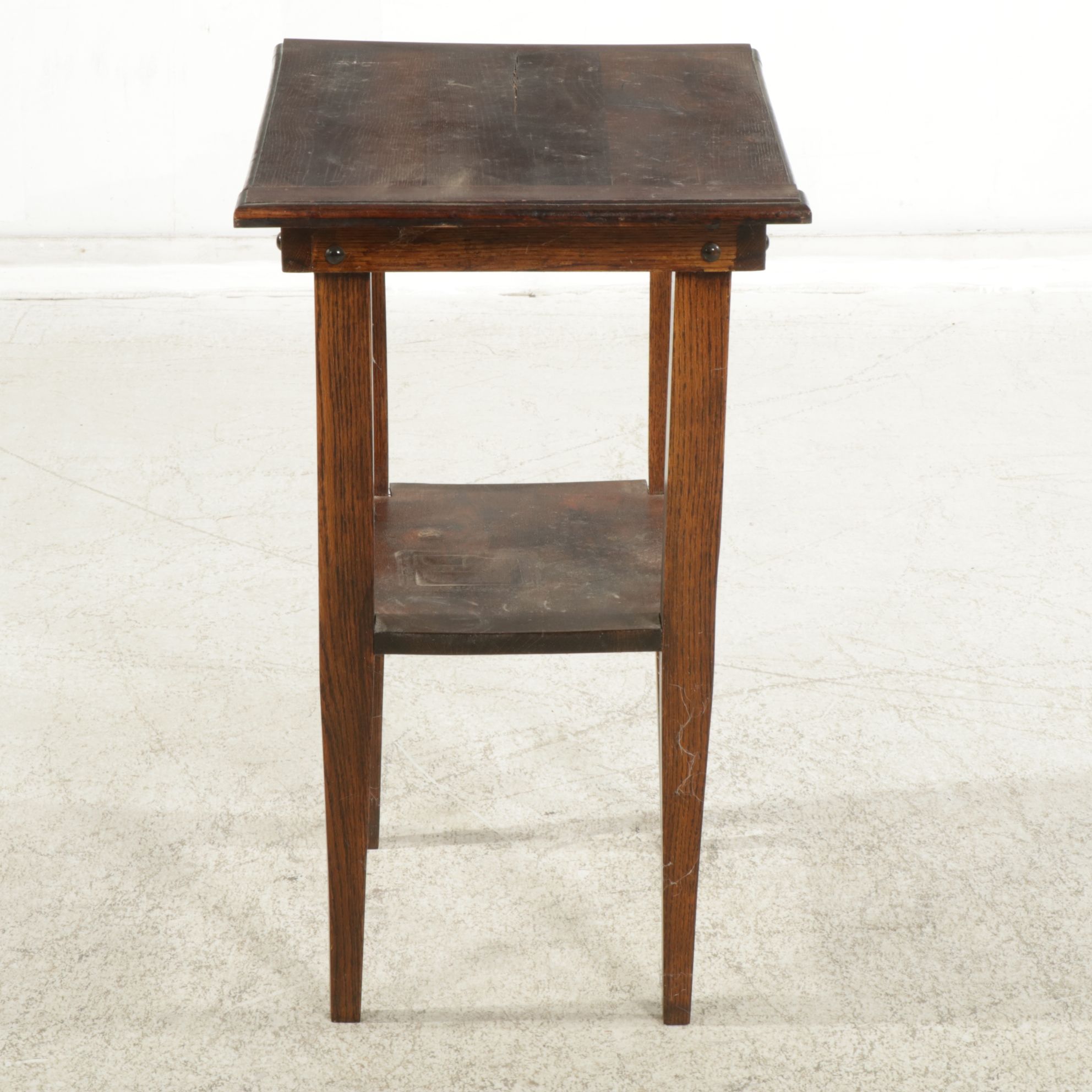 Craftsman Style Oak Side Table, Late 20th Century