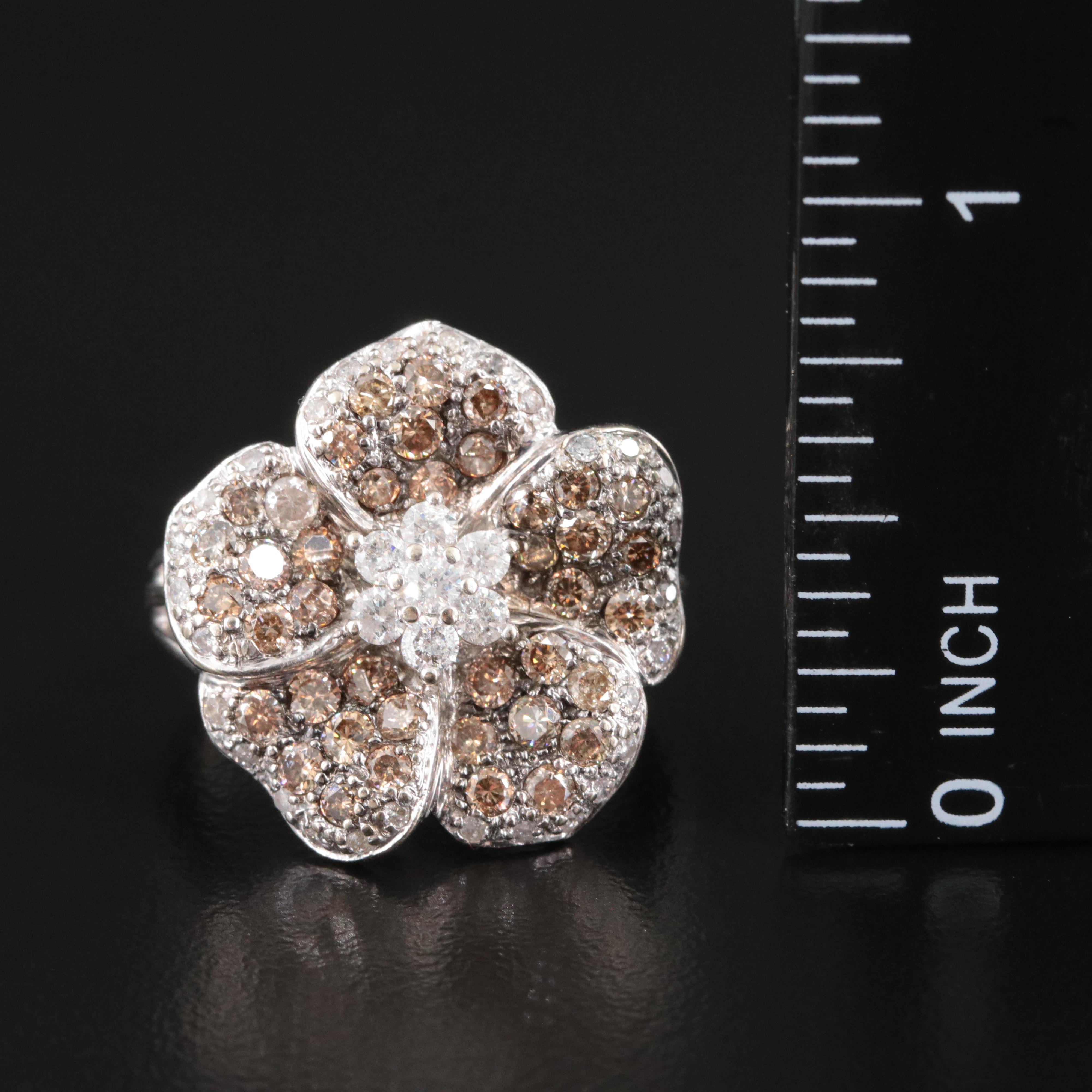 14K1.32 CTW Diamond Flower Ring