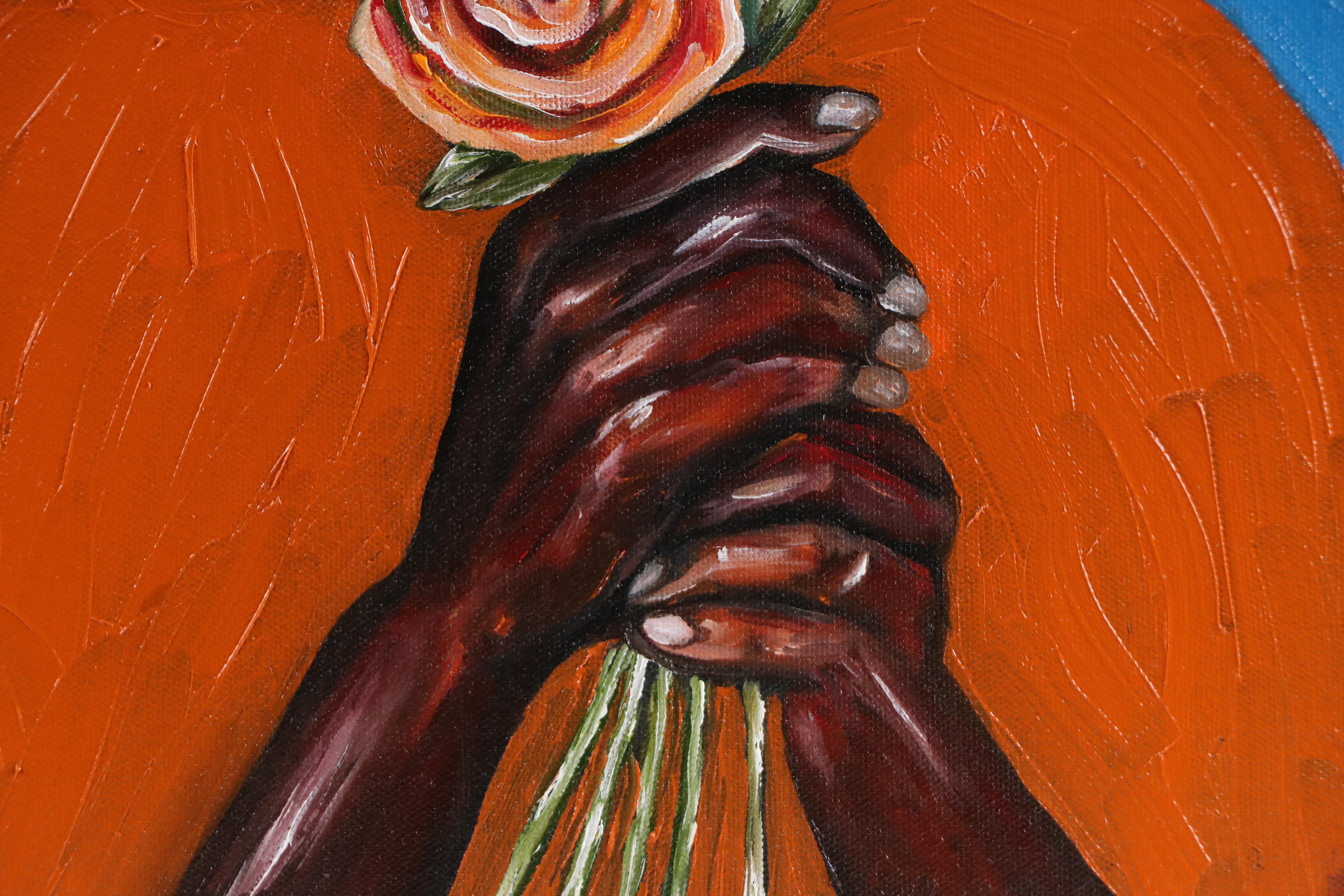 Oluwakemi Omowaire Portrait Oil Painting "Ayo Mi Kun," 21st Century