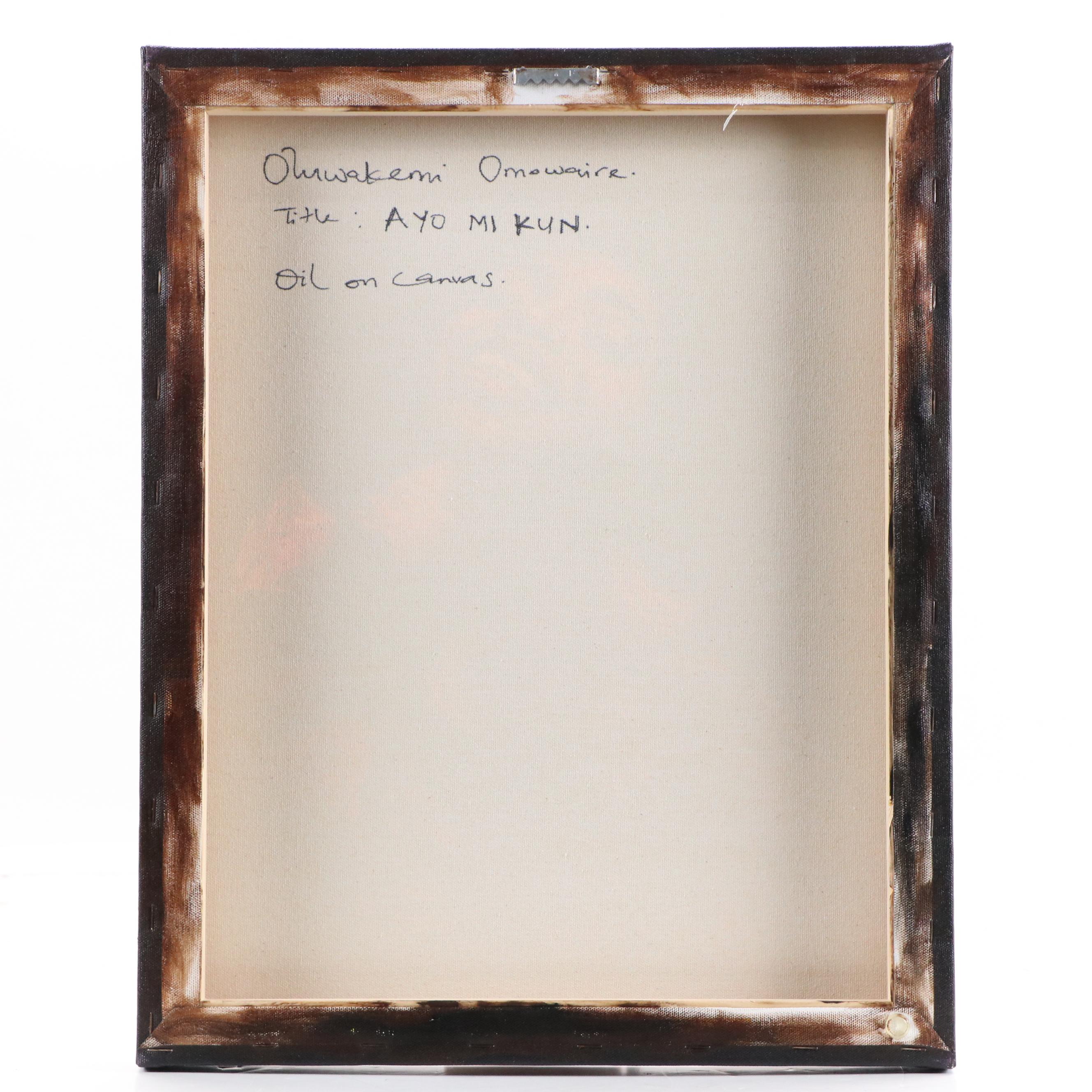 Oluwakemi Omowaire Portrait Oil Painting "Ayo Mi Kun," 21st Century