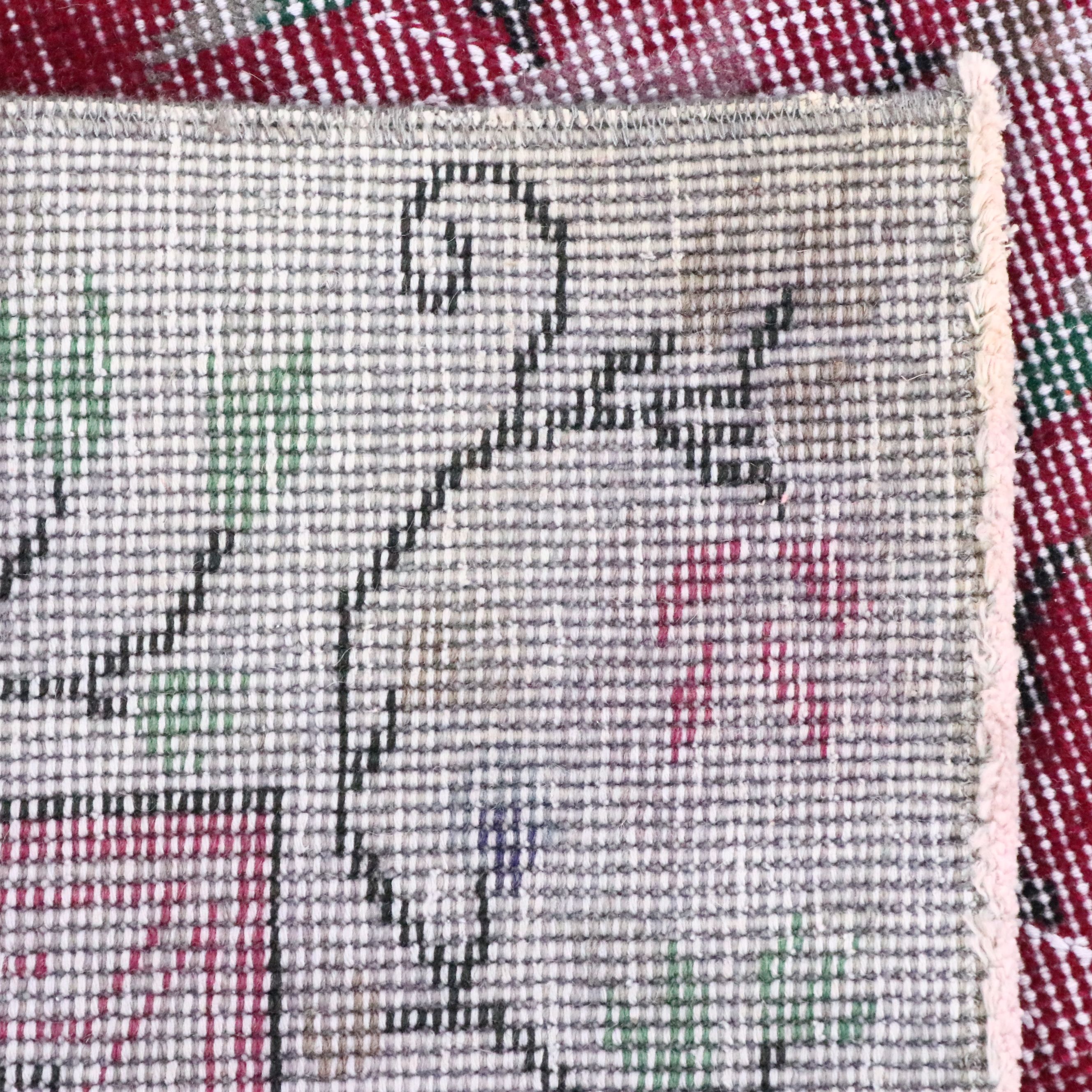 5'6 x 9'4 Hand-Knotted Distressed Turkish Oushak Area Rug