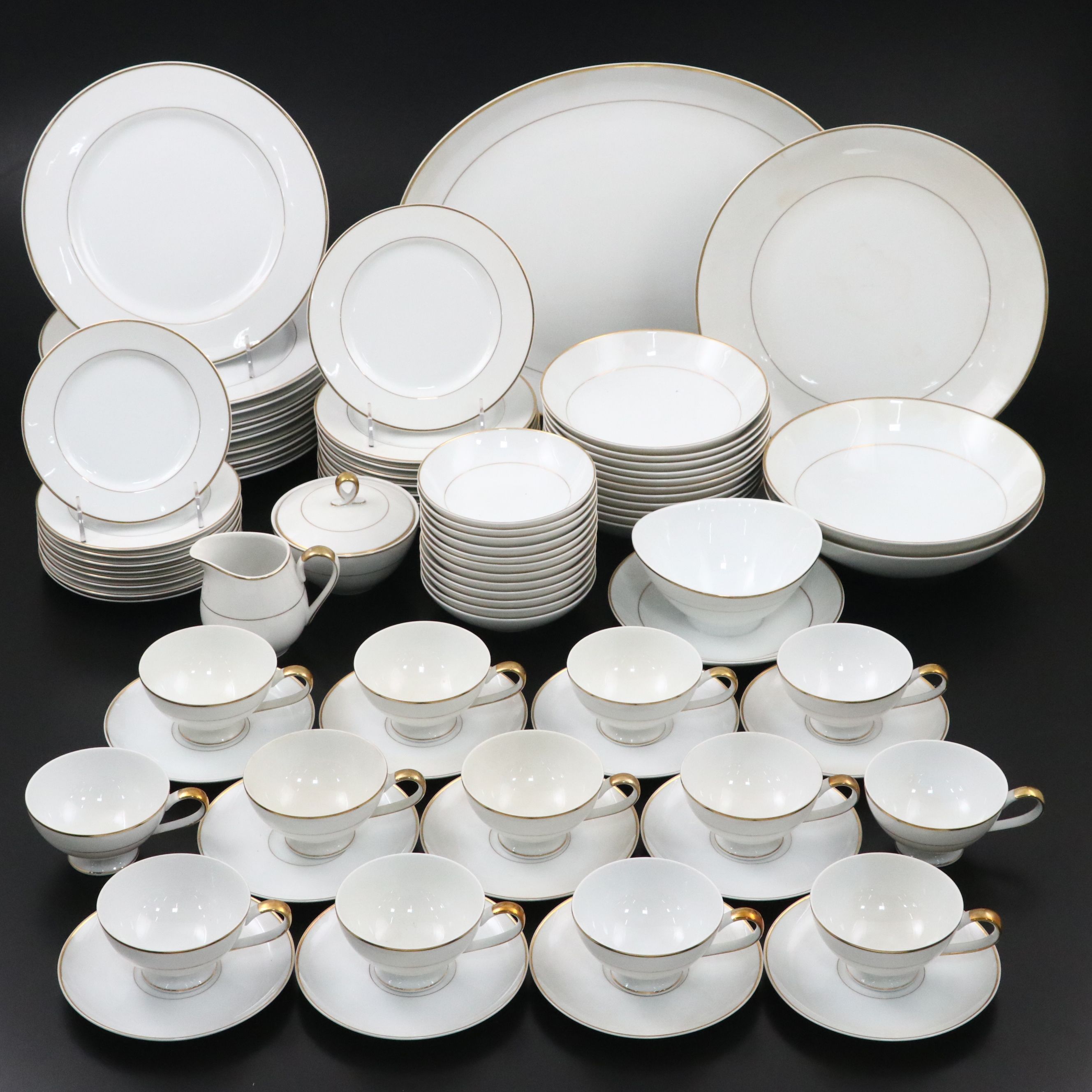 Mikasa "Doric" Gilt Trim Ceramic Dinnerware
