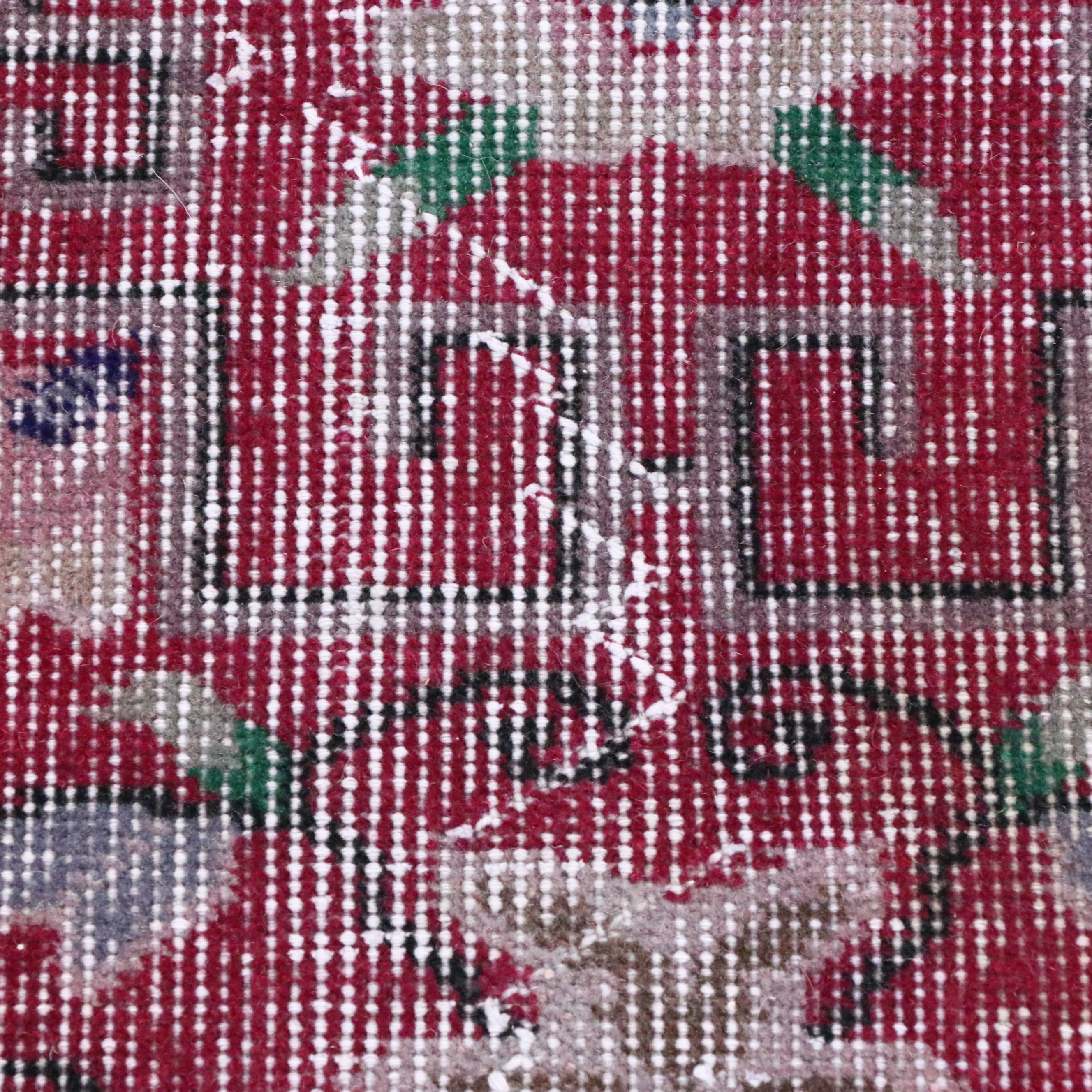 5'6 x 9'4 Hand-Knotted Distressed Turkish Oushak Area Rug