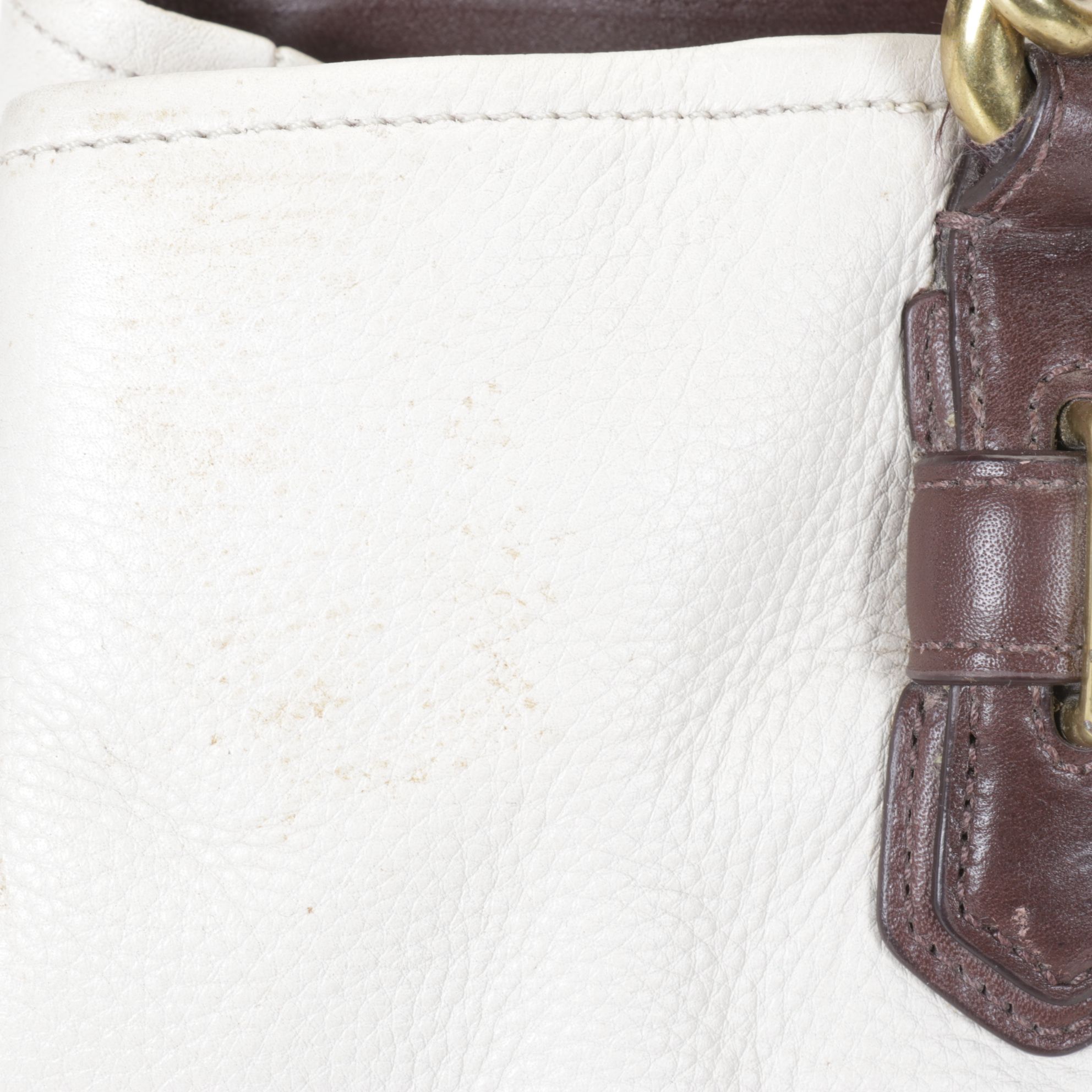 Coach Chelsea Jayden Carry-All Satchel in Pebbled Ivory and Brown Leather