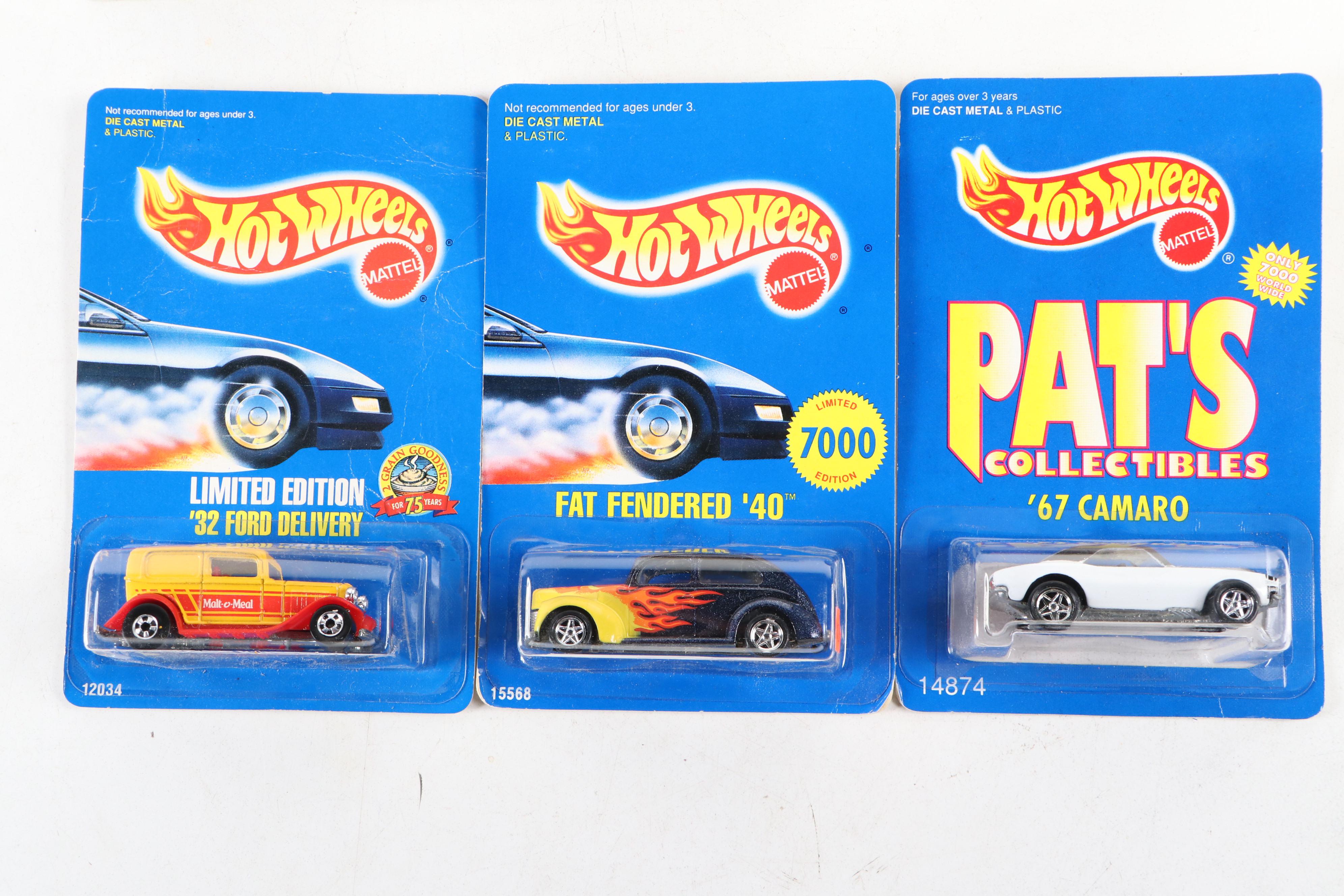Hot Wheels "Old Number 5," "3-Window '34" and More Blue Back Toy Cars, 1990s