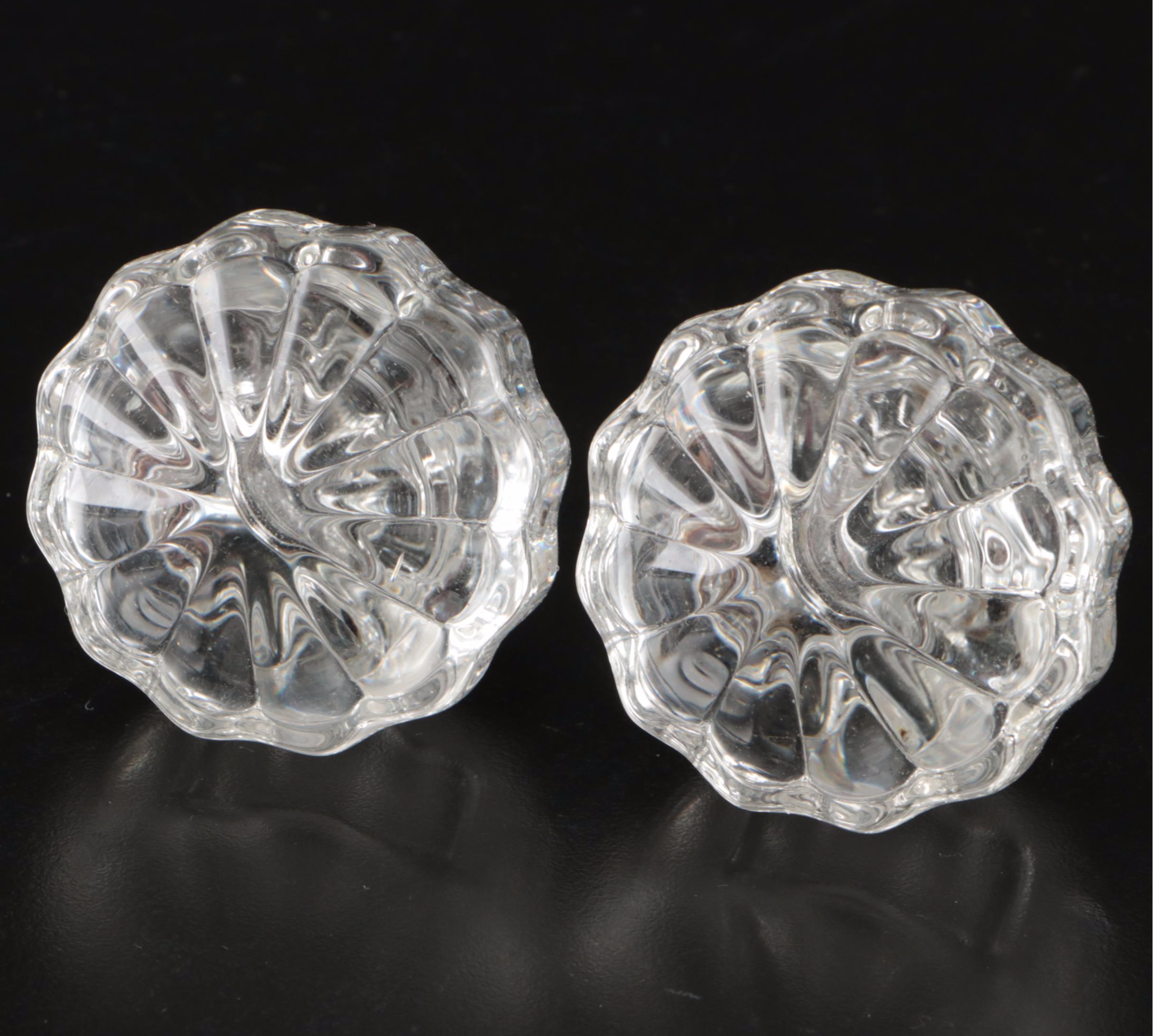 Cut Glass Chandelier Prisms with Ornate Cabinet Knobs