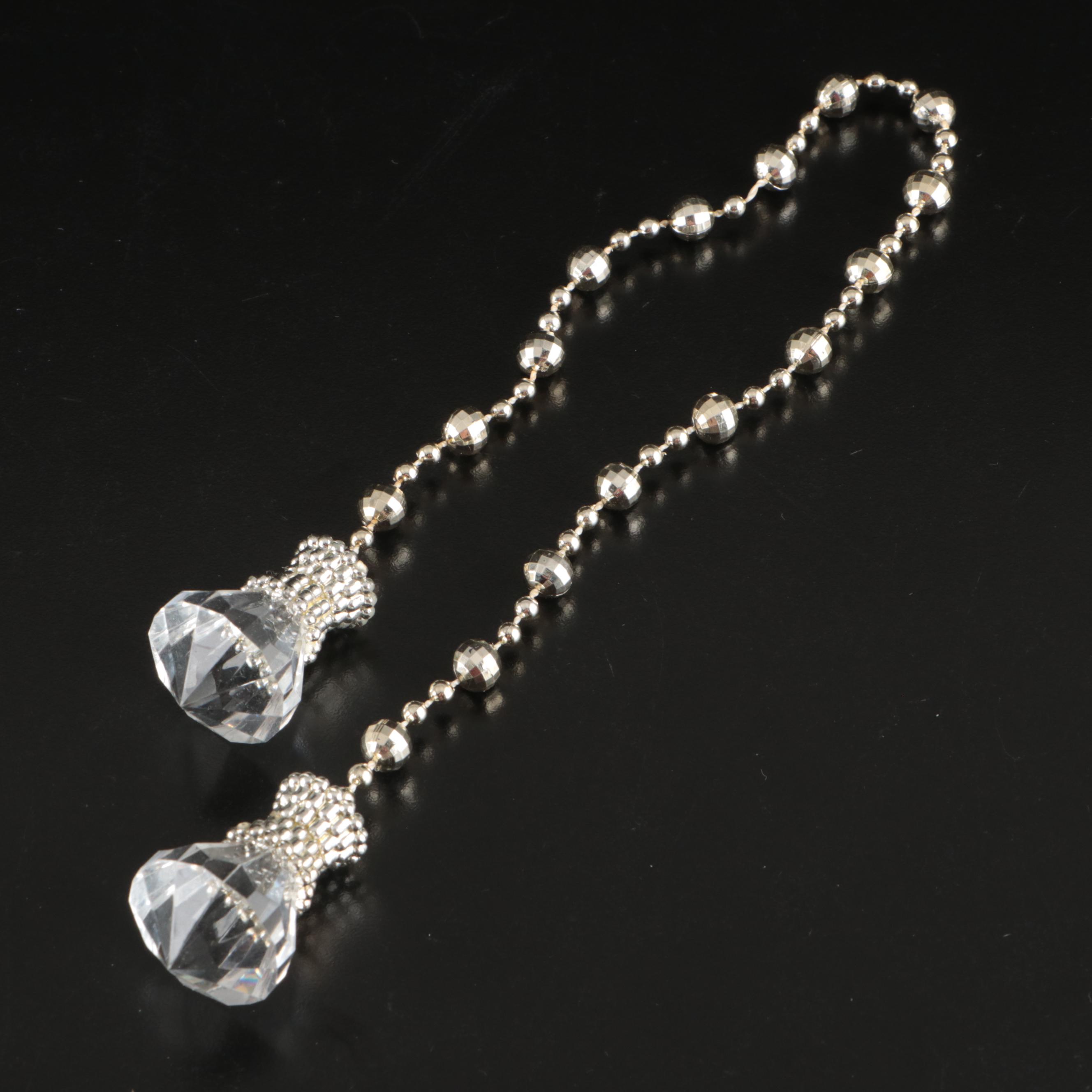 Cut Glass Chandelier Prisms with Ornate Cabinet Knobs