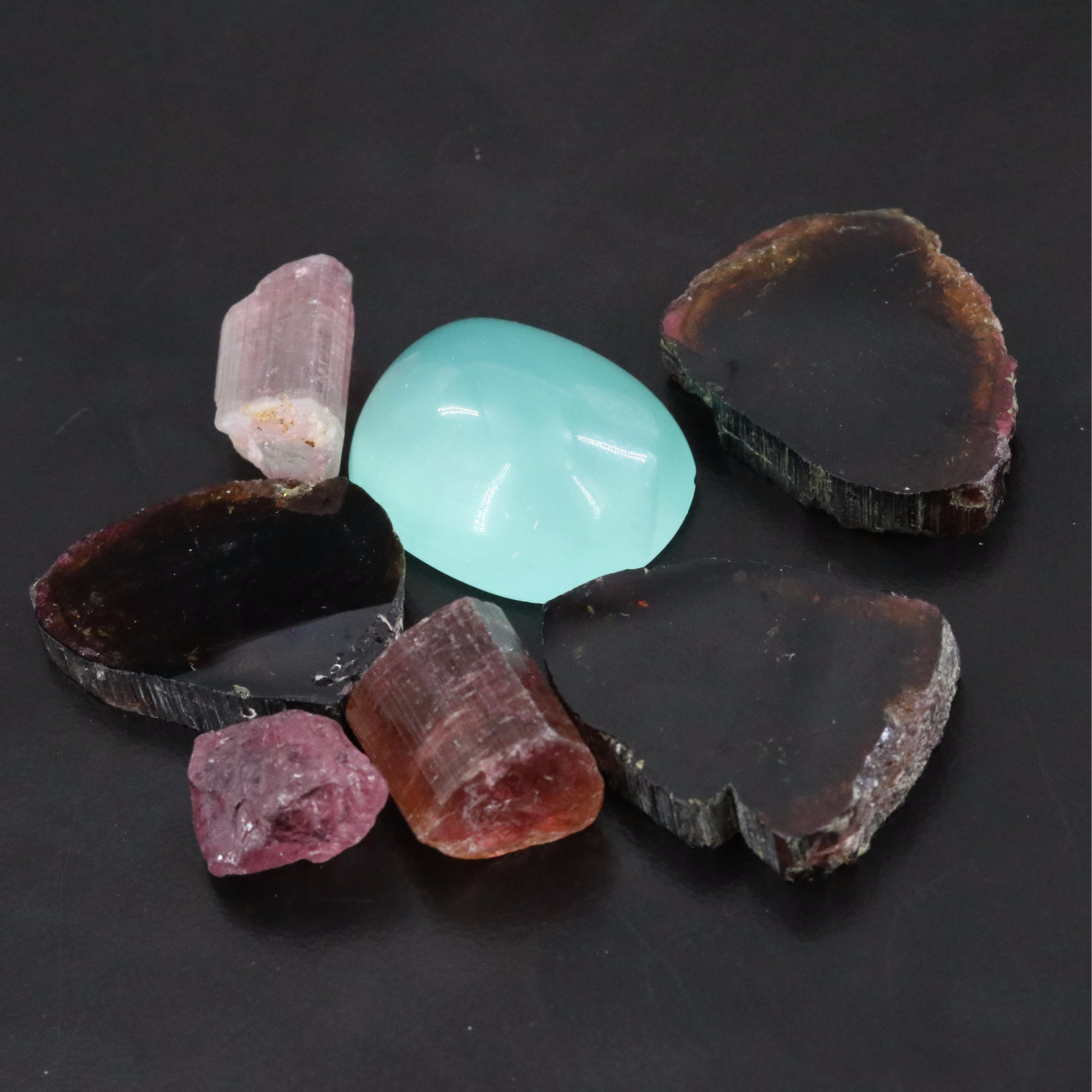 Loose Tourmaline and Chrysoprase Lot